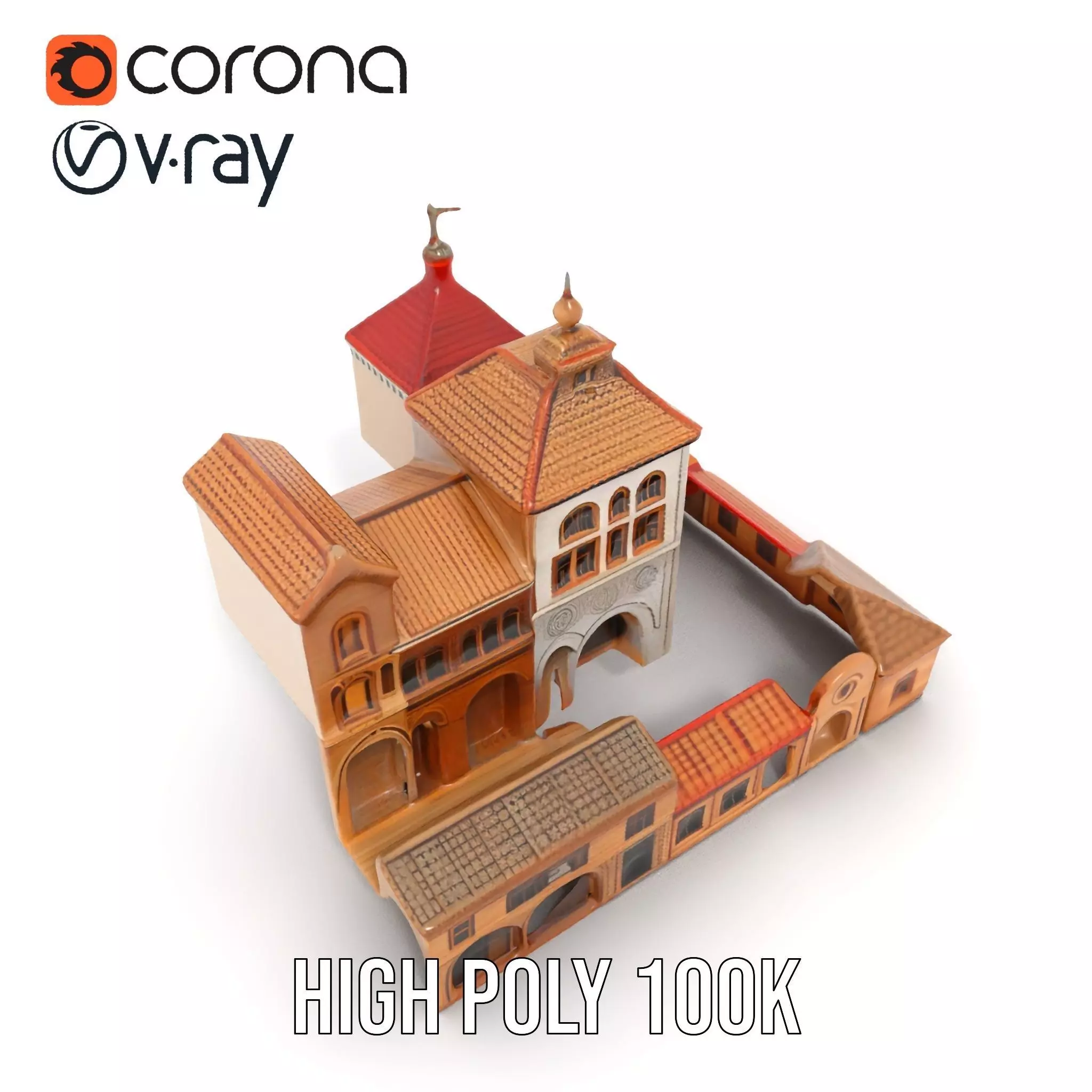 Historical City Buildings model pack Low-poly 3D model_28