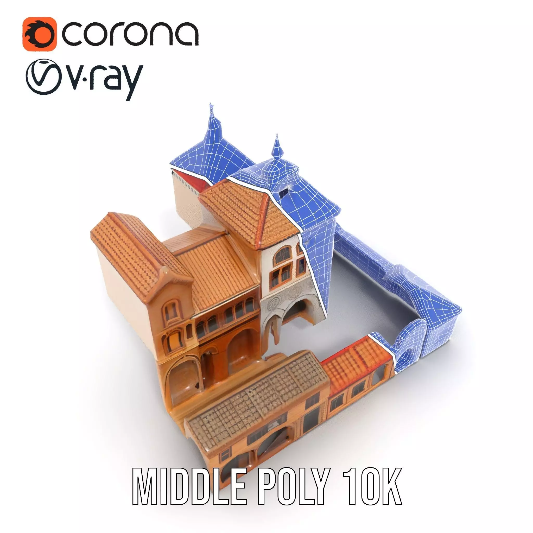Historical City Buildings model pack Low-poly 3D model_15