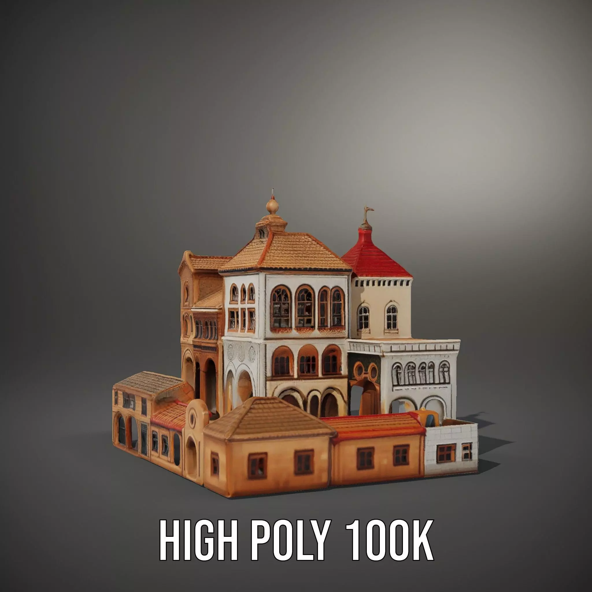 Historical City Buildings model pack Low-poly 3D model_8