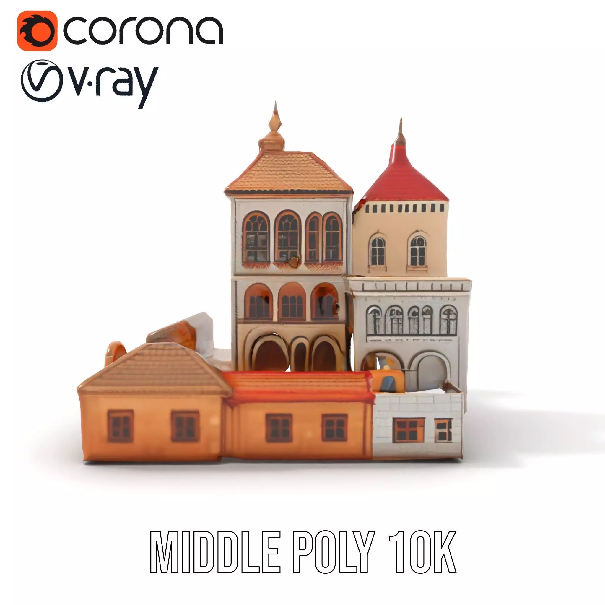 Historical City Buildings model pack Low-poly 3D model_21