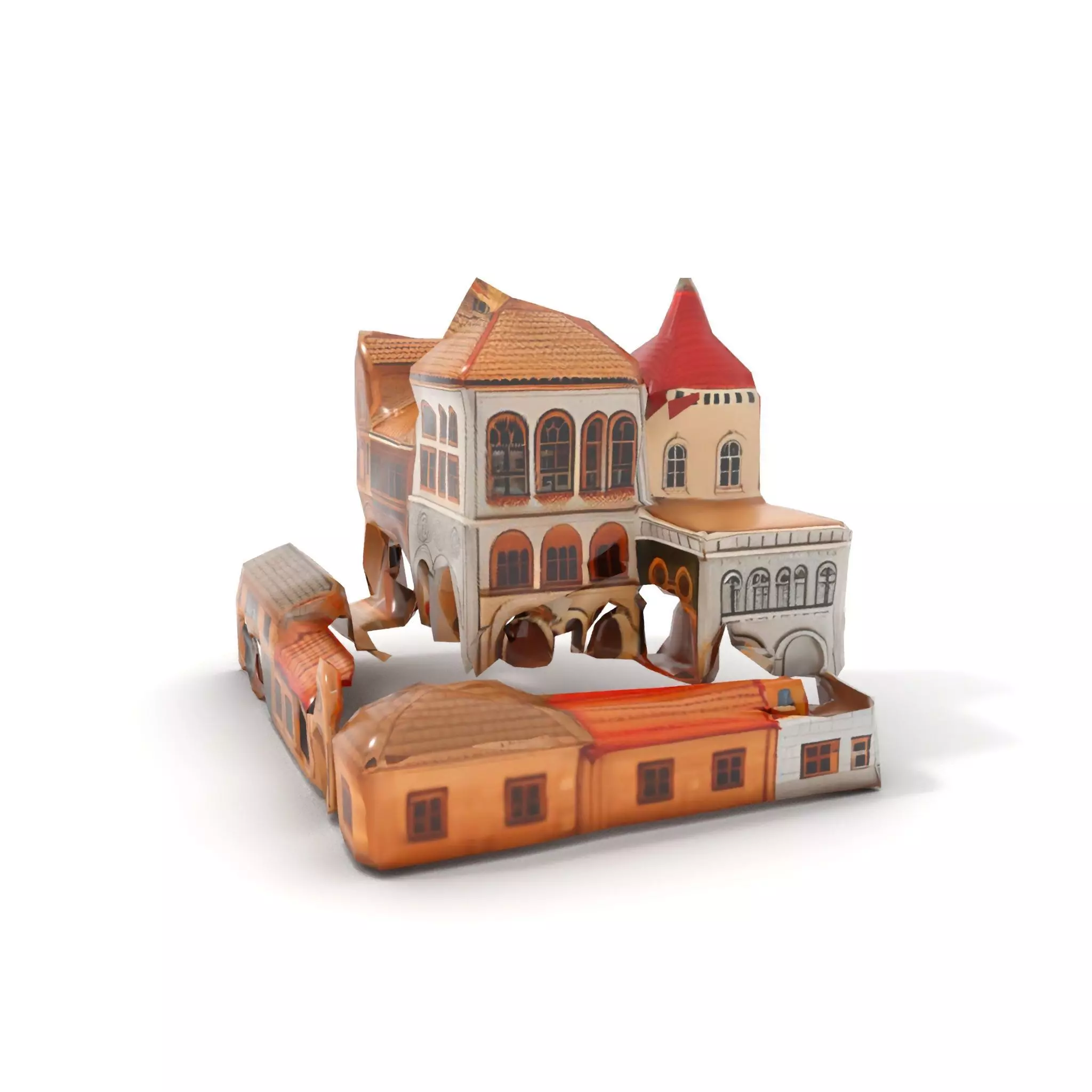 Historical City Buildings model pack Low-poly 3D model_9