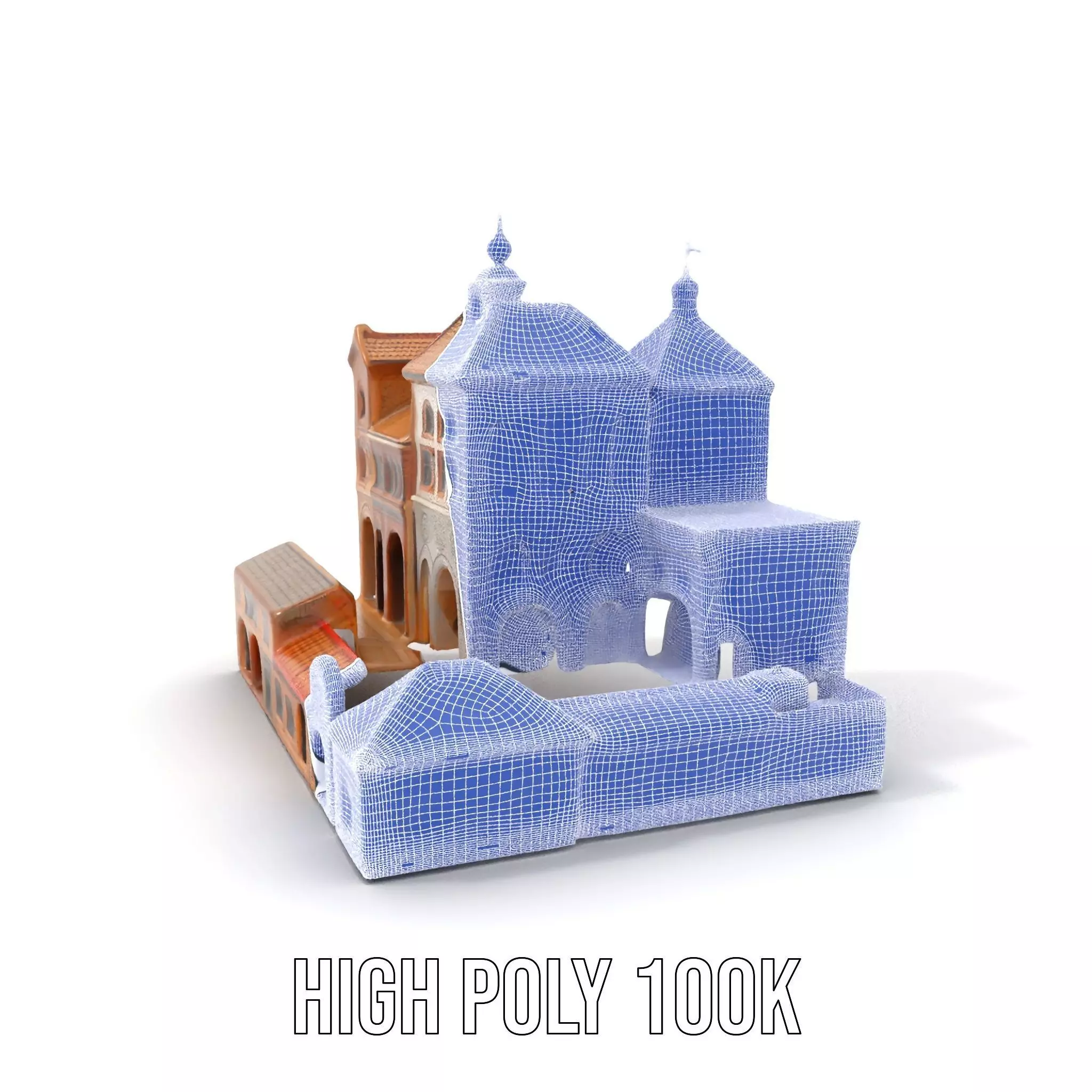 Historical City Buildings model pack Low-poly 3D model_4
