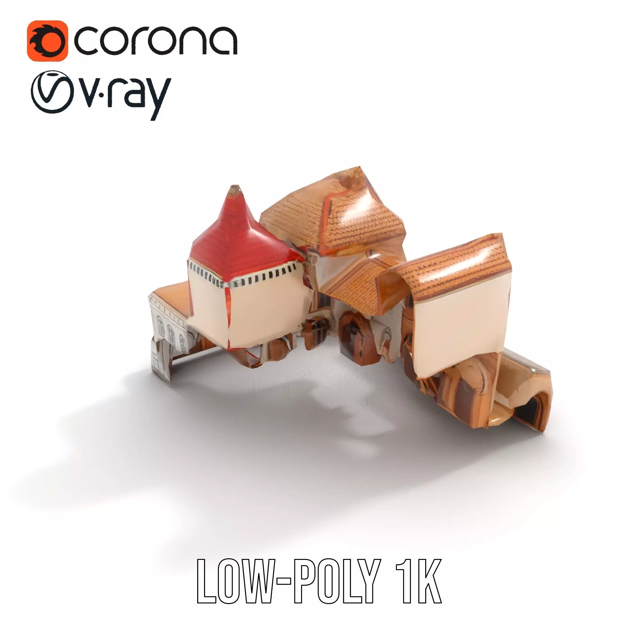 Historical City Buildings model pack Low-poly 3D model_7