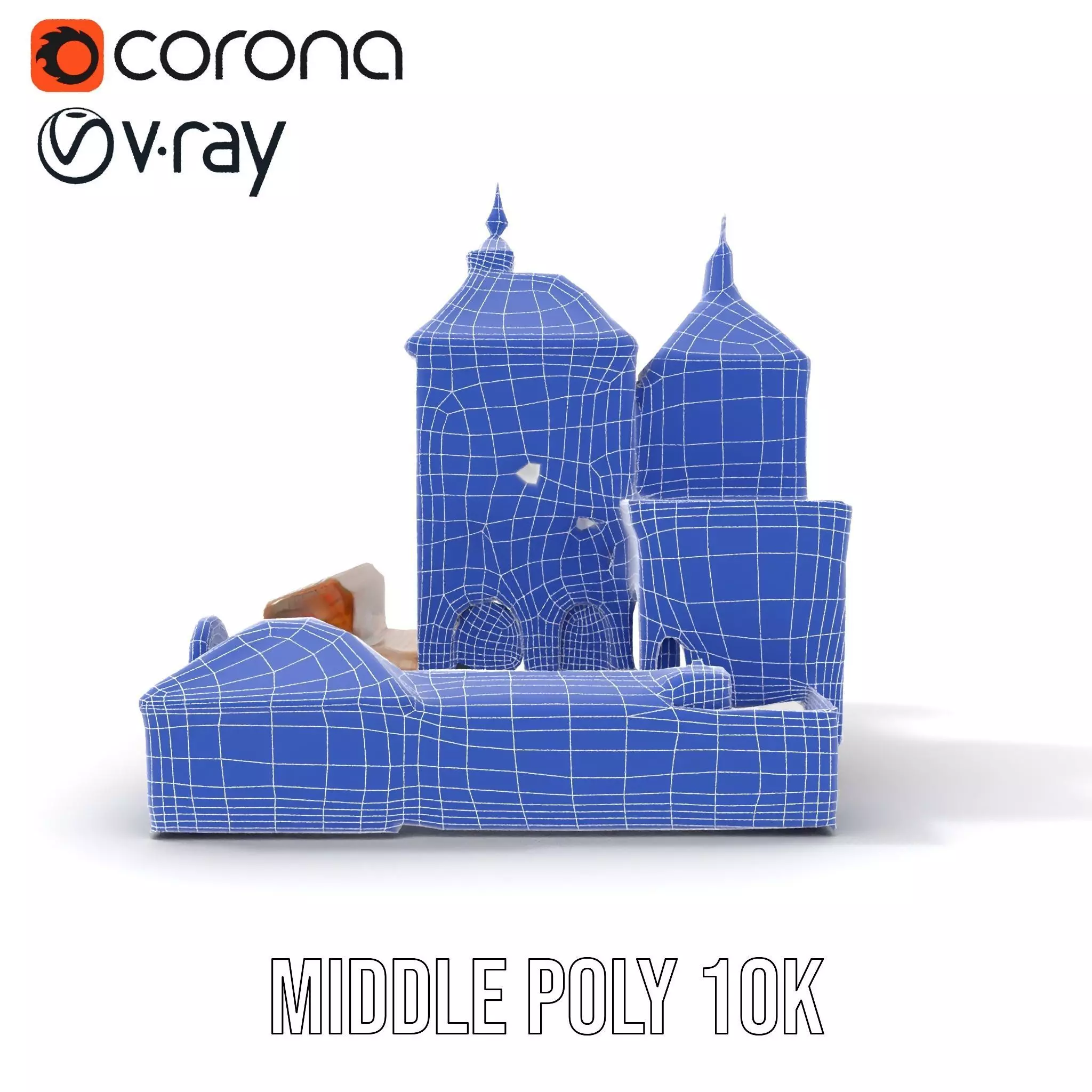 Historical City Buildings model pack Low-poly 3D model_24