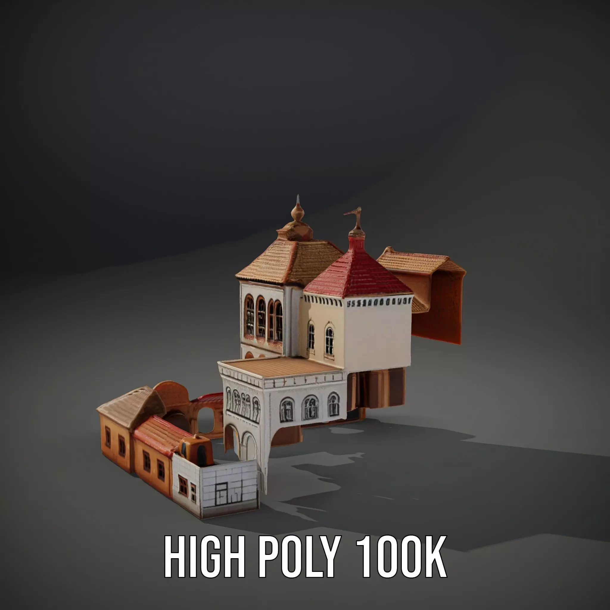 Historical City Buildings model pack Low-poly 3D model_10