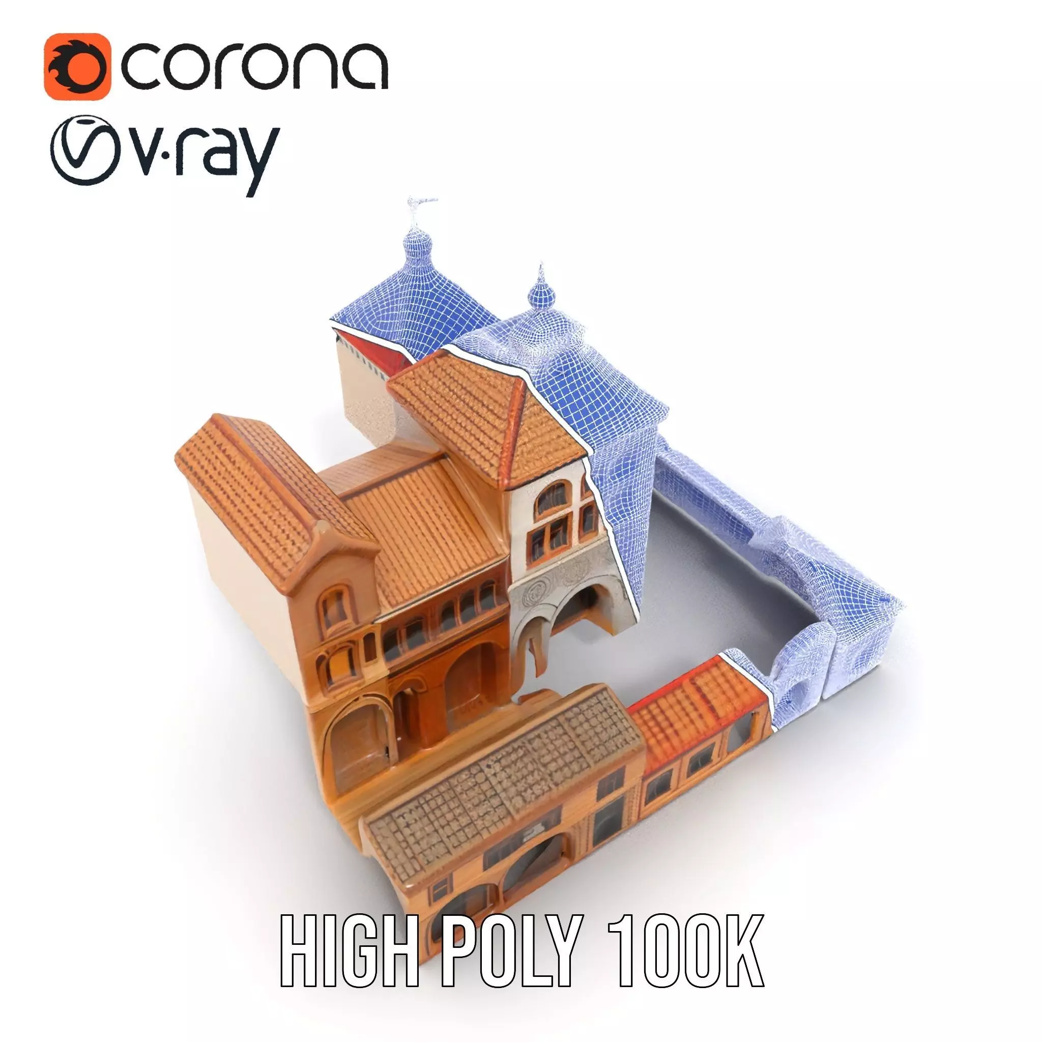 Historical City Buildings model pack Low-poly 3D model_32