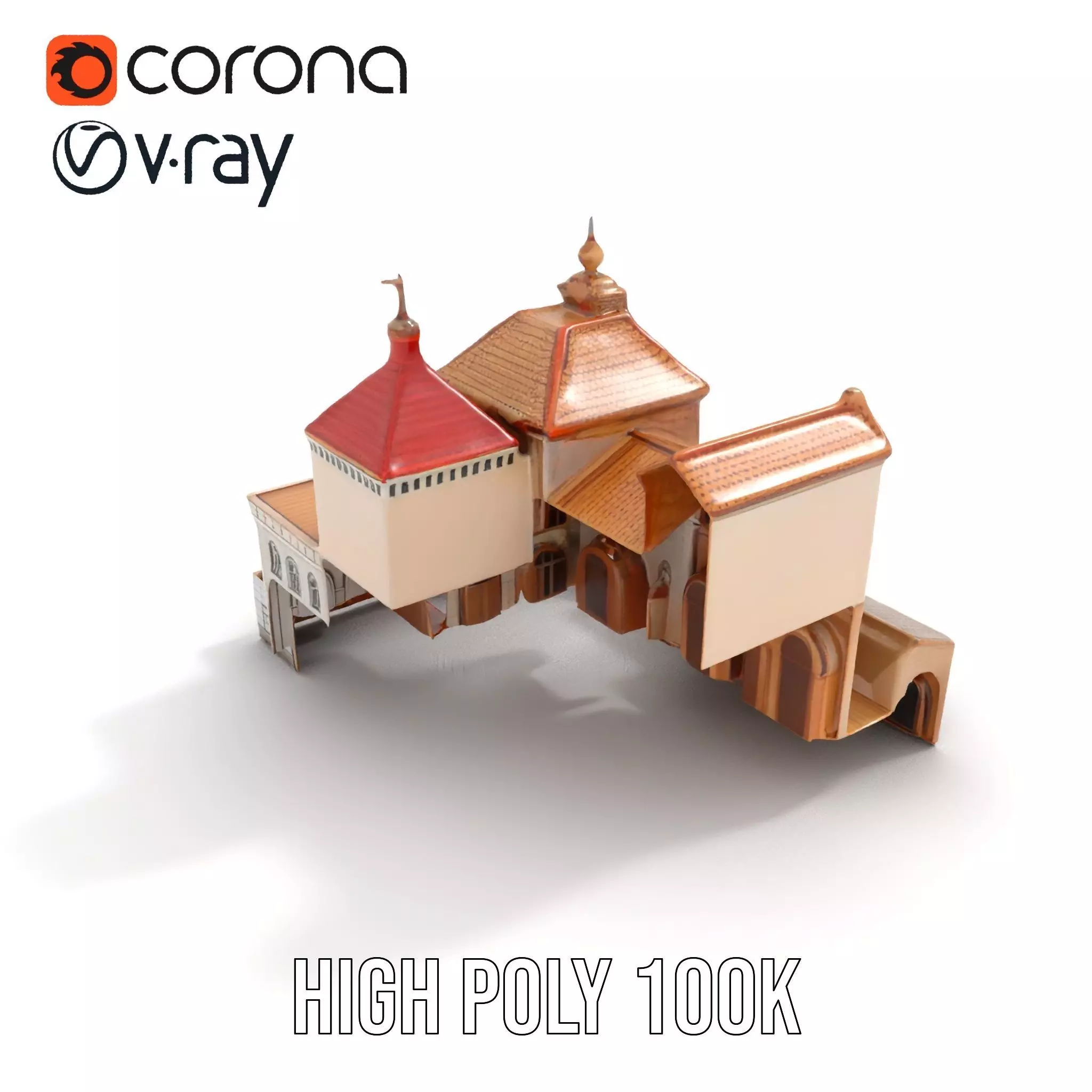 Historical City Buildings model pack Low-poly 3D model_17