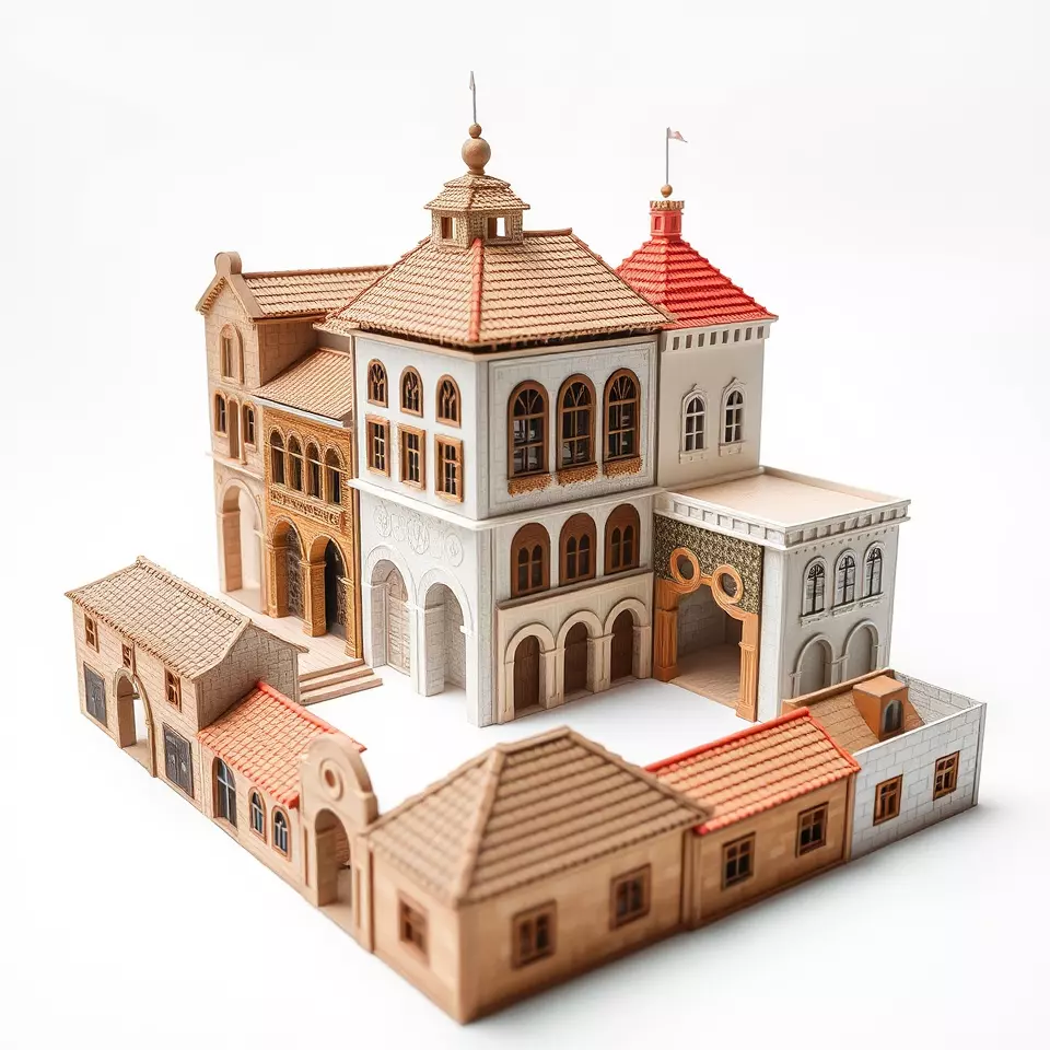 Historical City Buildings model pack Low-poly 3D model_2