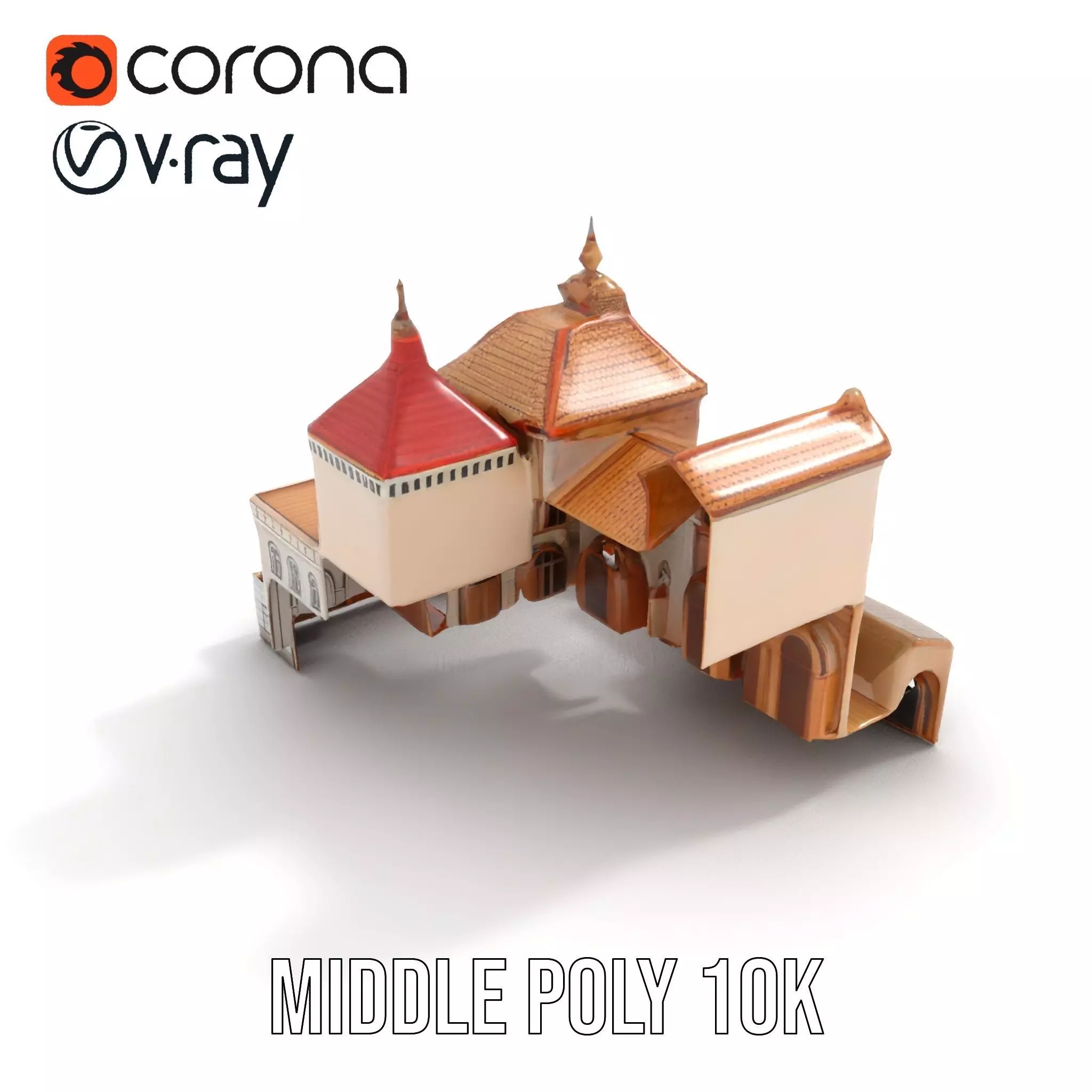 Historical City Buildings model pack Low-poly 3D model_6