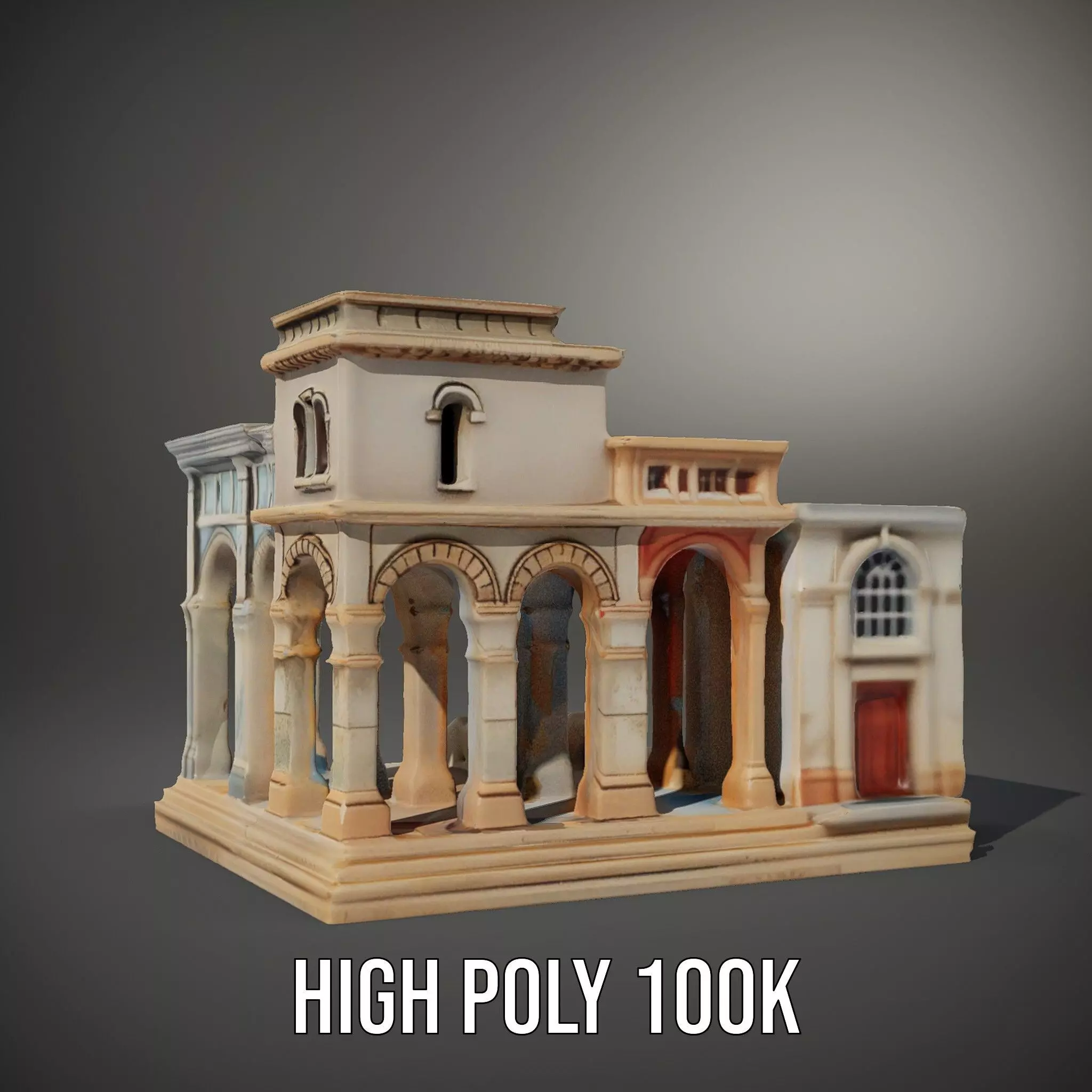 Classical Arch Building model pack Low-poly 3D model_11
