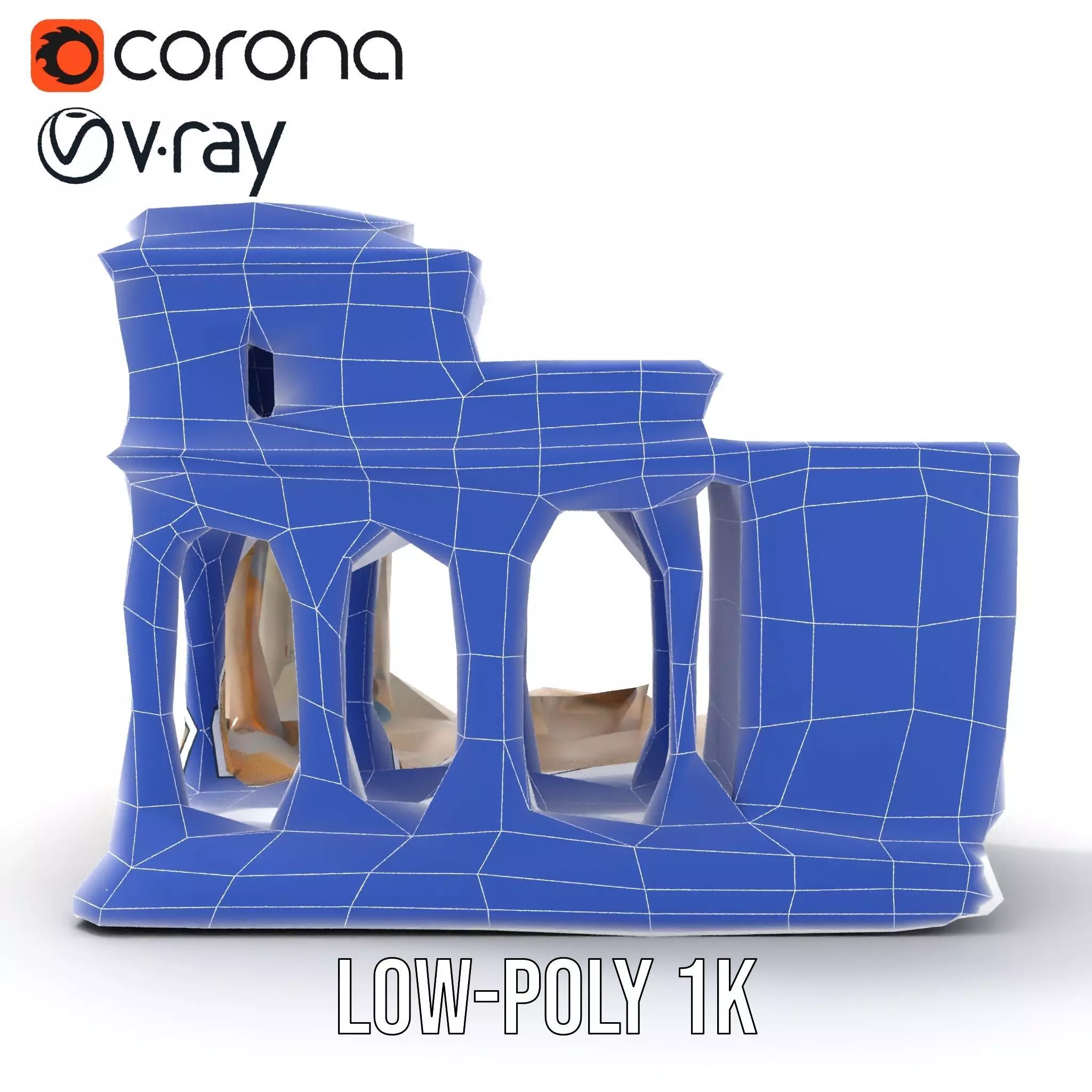 Classical Arch Building model pack Low-poly 3D model_26