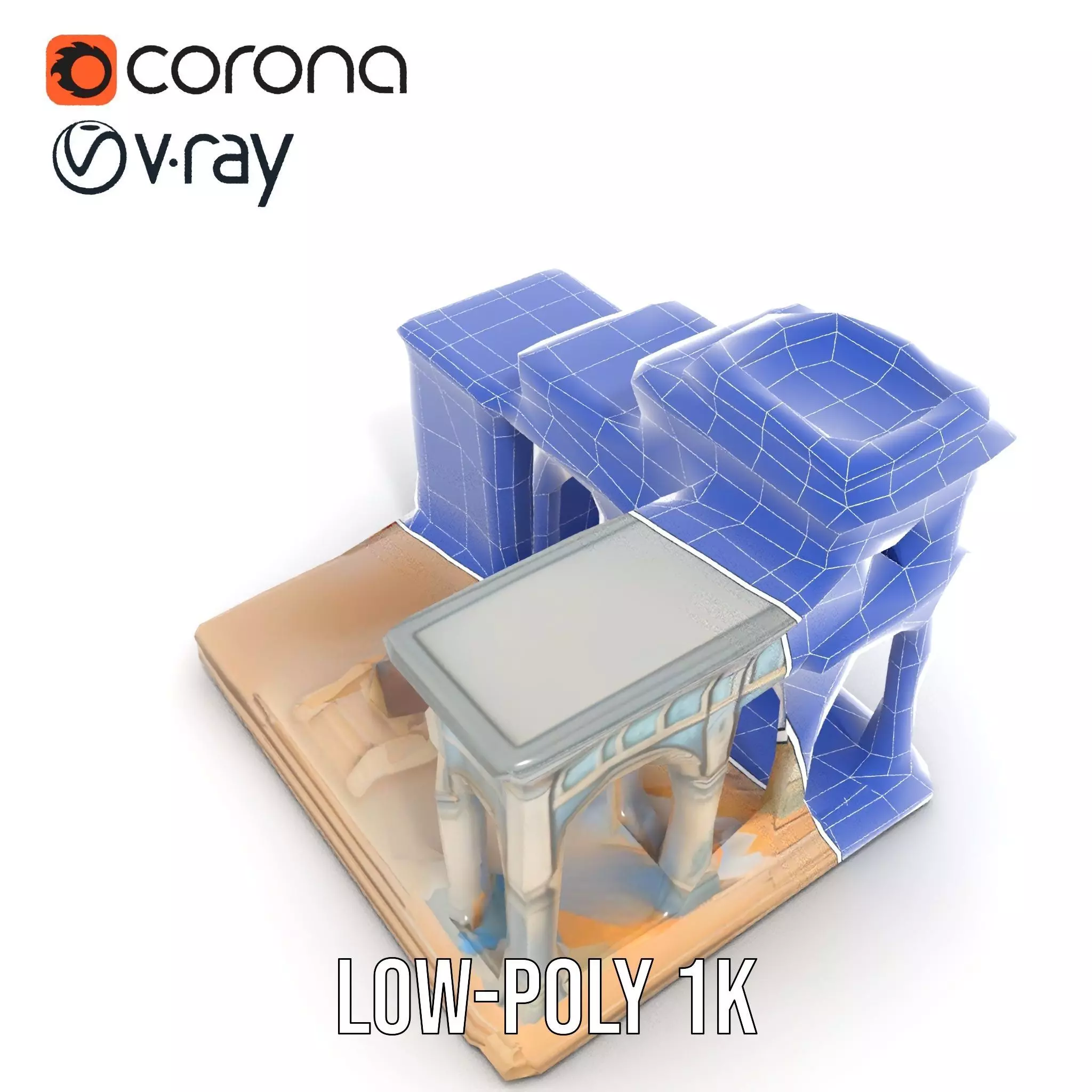 Classical Arch Building model pack Low-poly 3D model_23