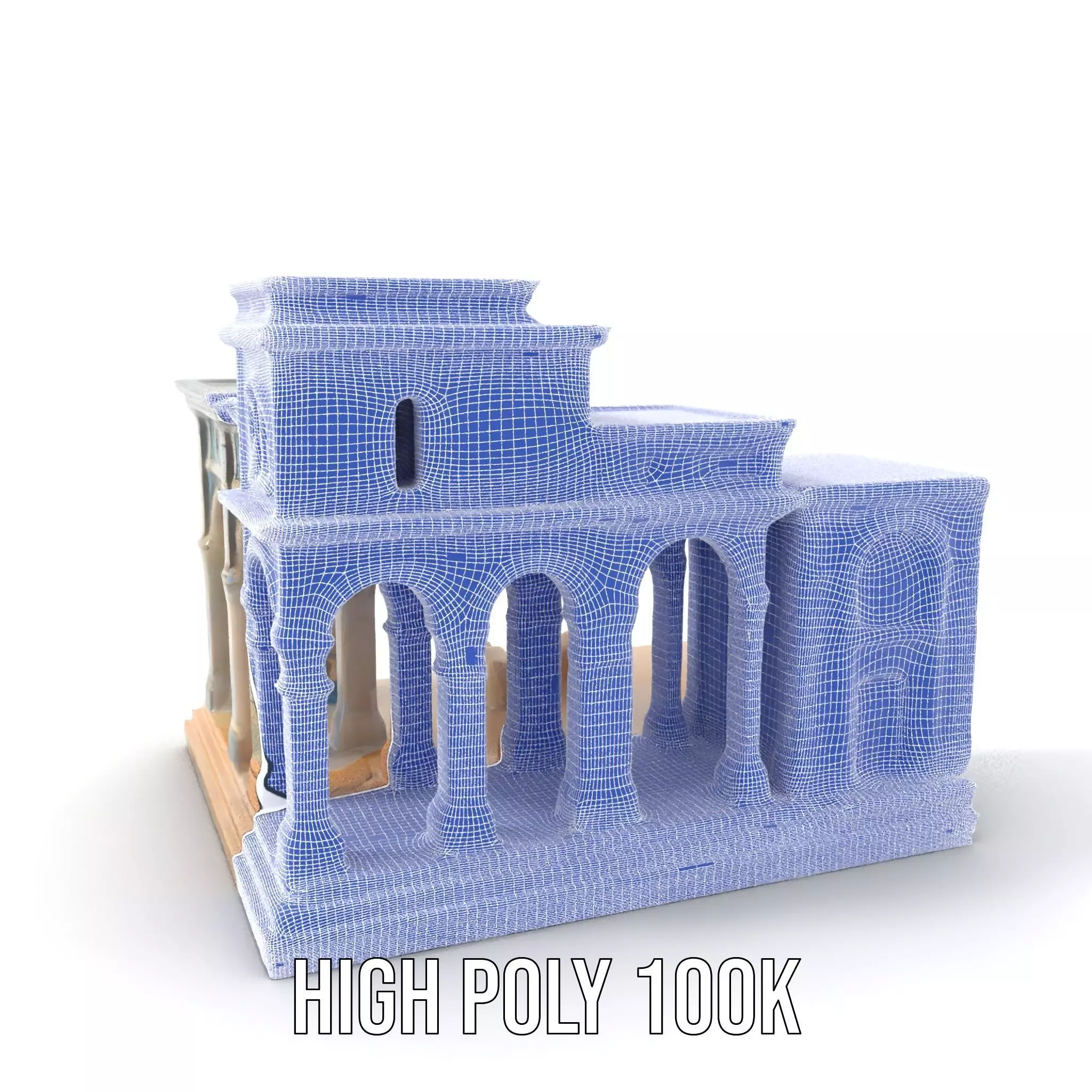 Classical Arch Building model pack Low-poly 3D model_5