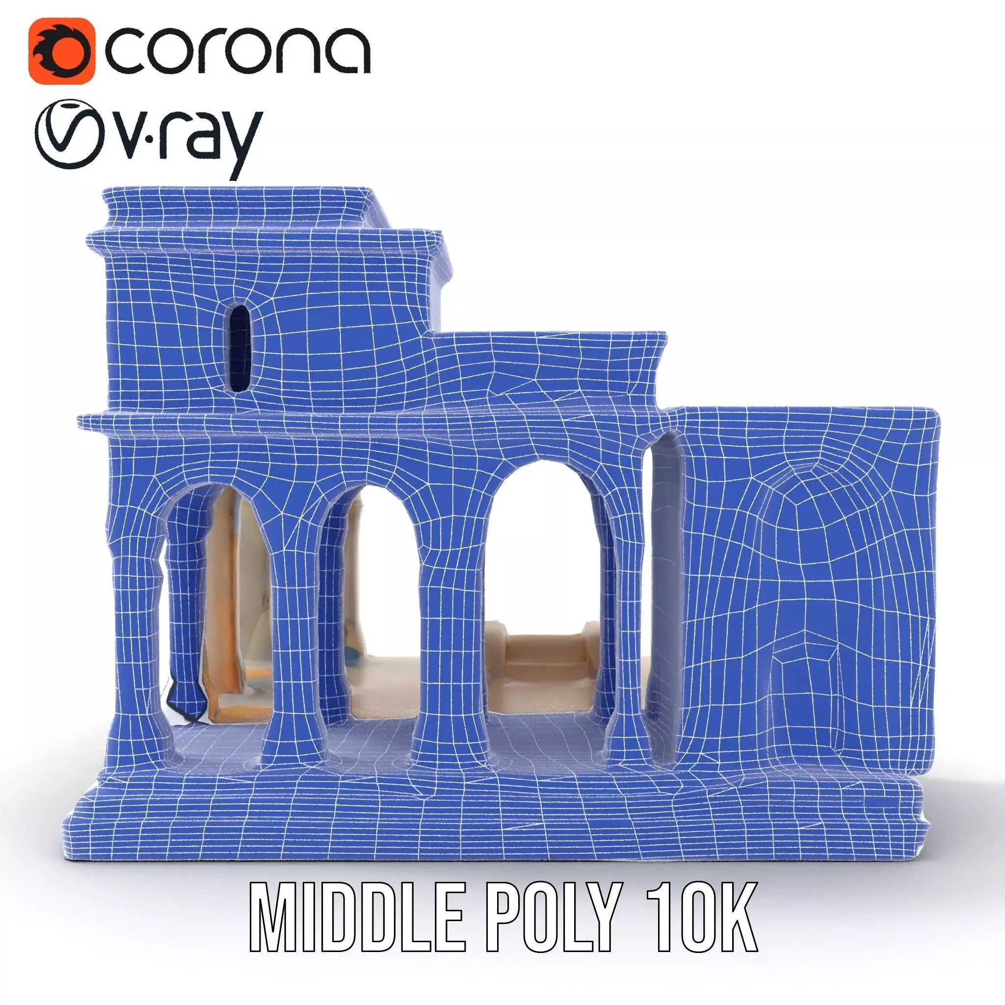 Classical Arch Building model pack Low-poly 3D model_19