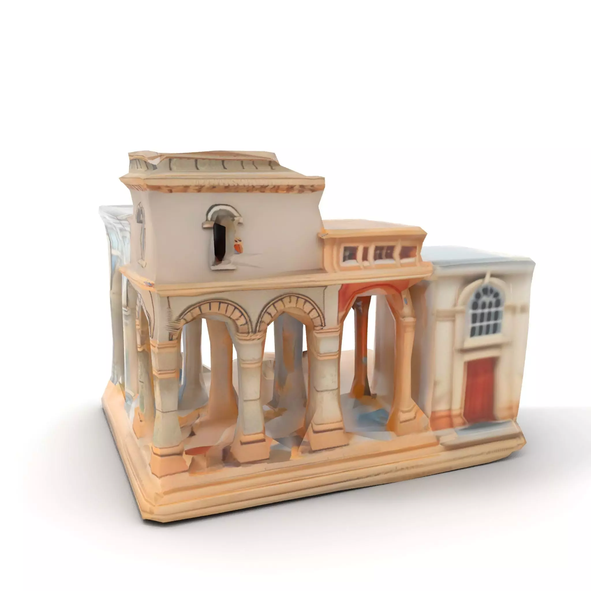 Classical Arch Building model pack Low-poly 3D model_10