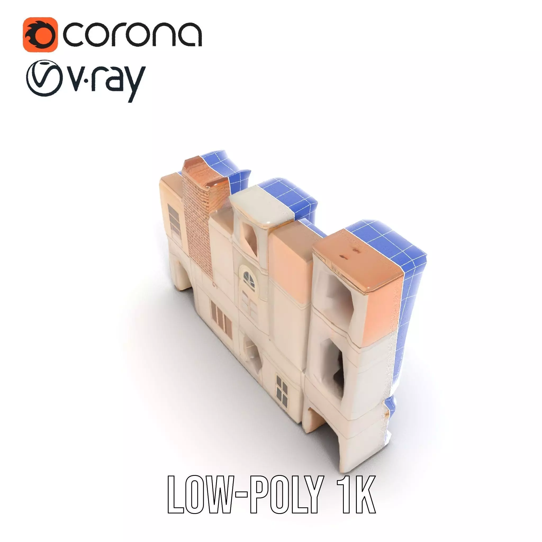 Classic Architectural Facade model pack Low-poly 3D model_30