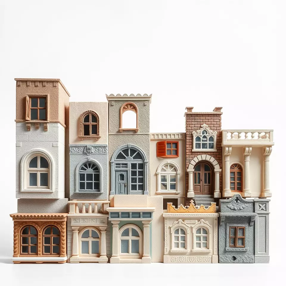 Classic Architectural Facade model pack Low-poly 3D model_2