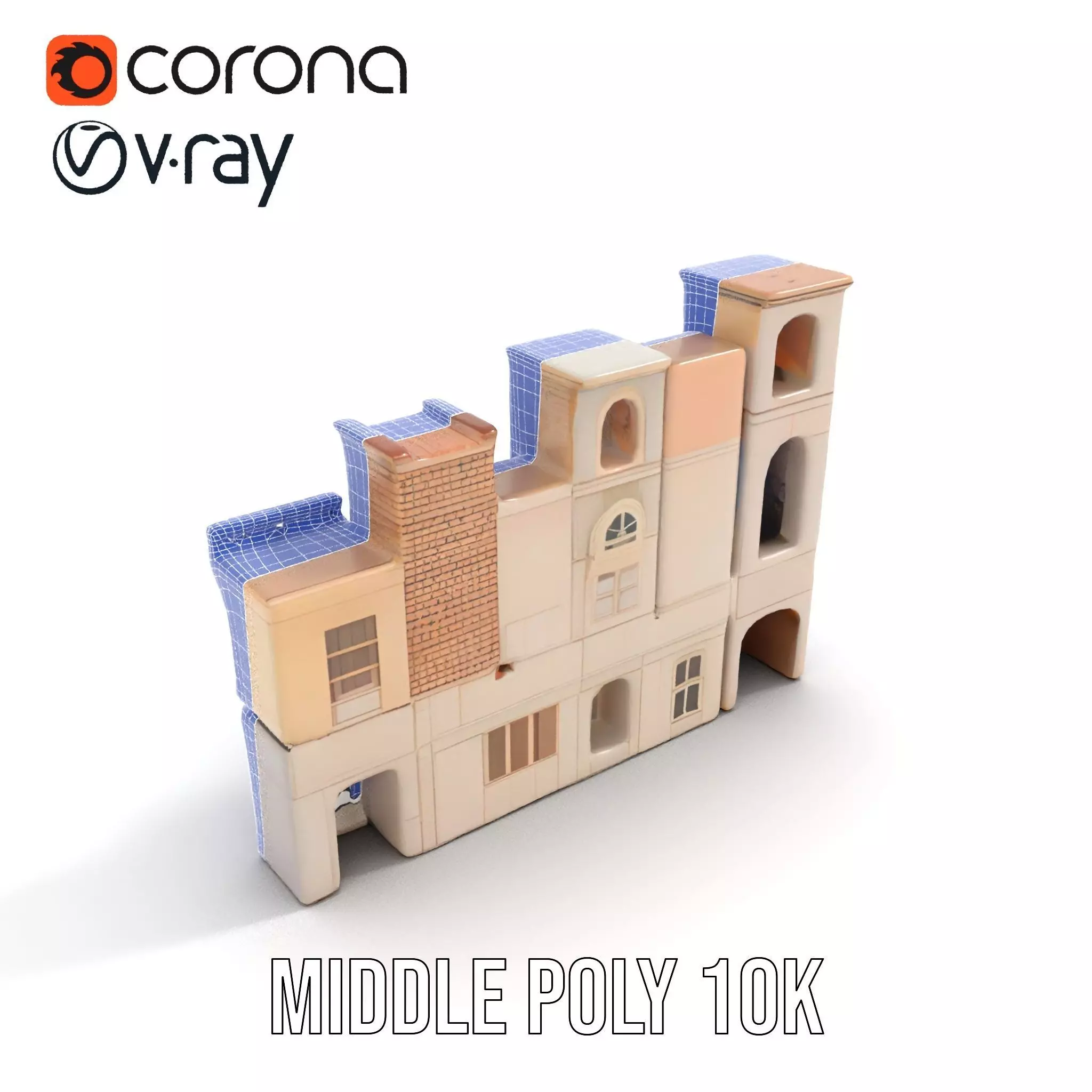 Classic Architectural Facade model pack Low-poly 3D model_17