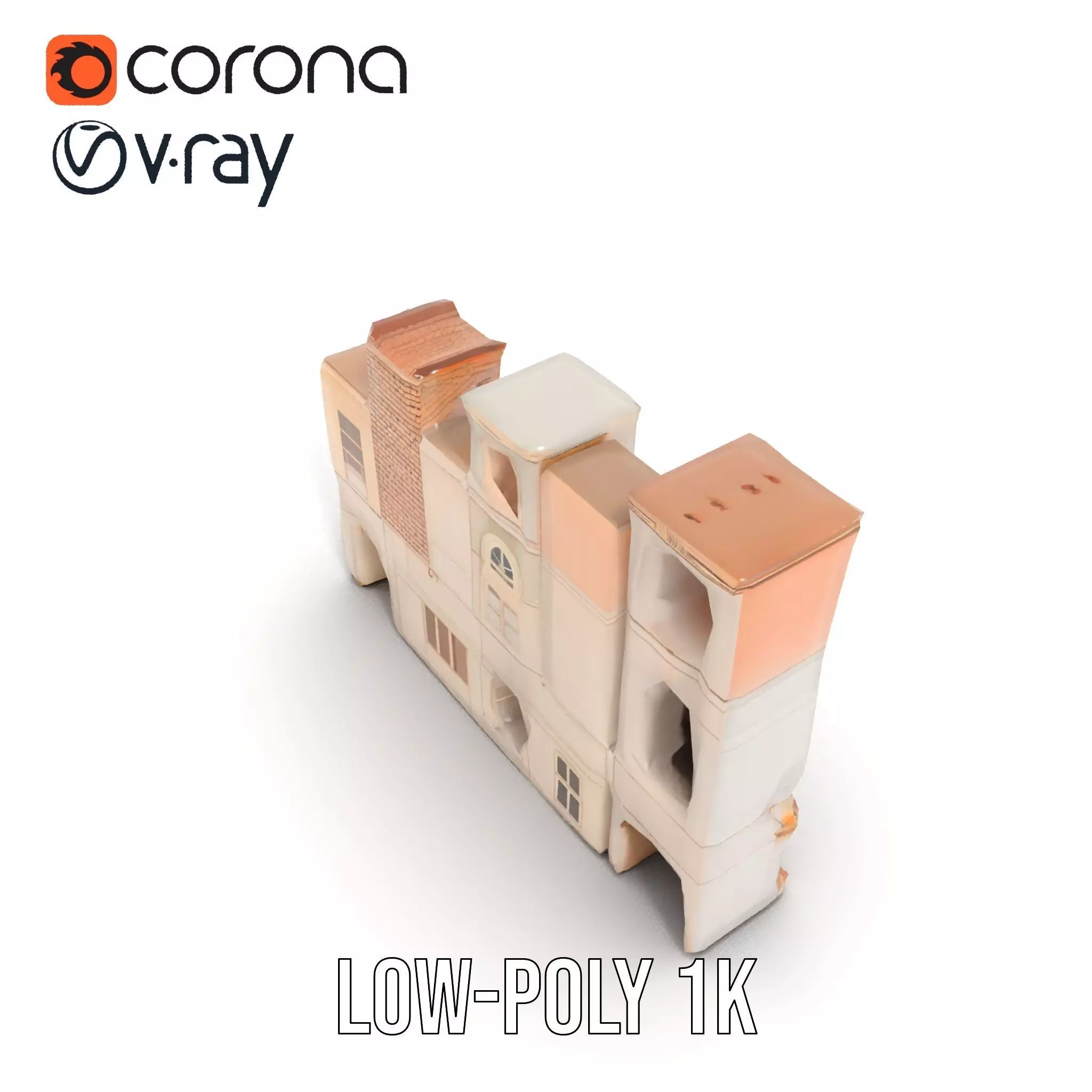 Classic Architectural Facade model pack Low-poly 3D model_7