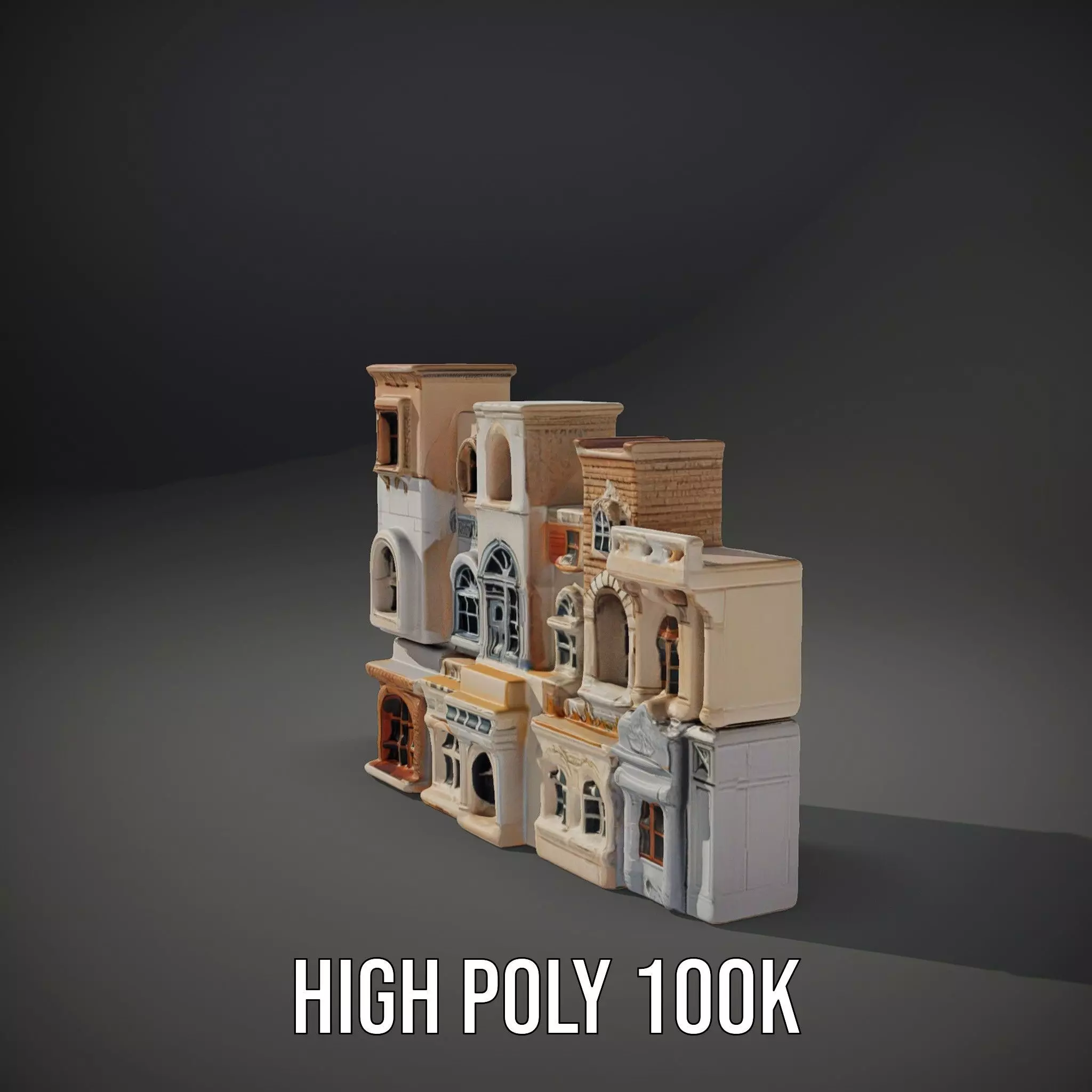 Classic Architectural Facade model pack Low-poly 3D model_8