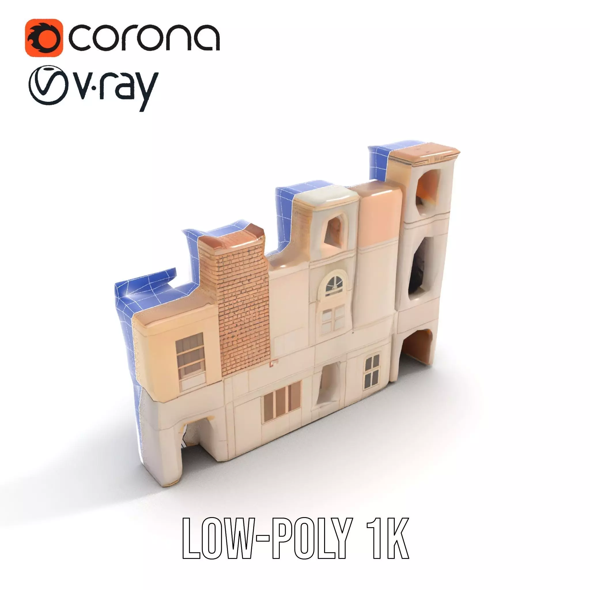 Classic Architectural Facade model pack Low-poly 3D model_24