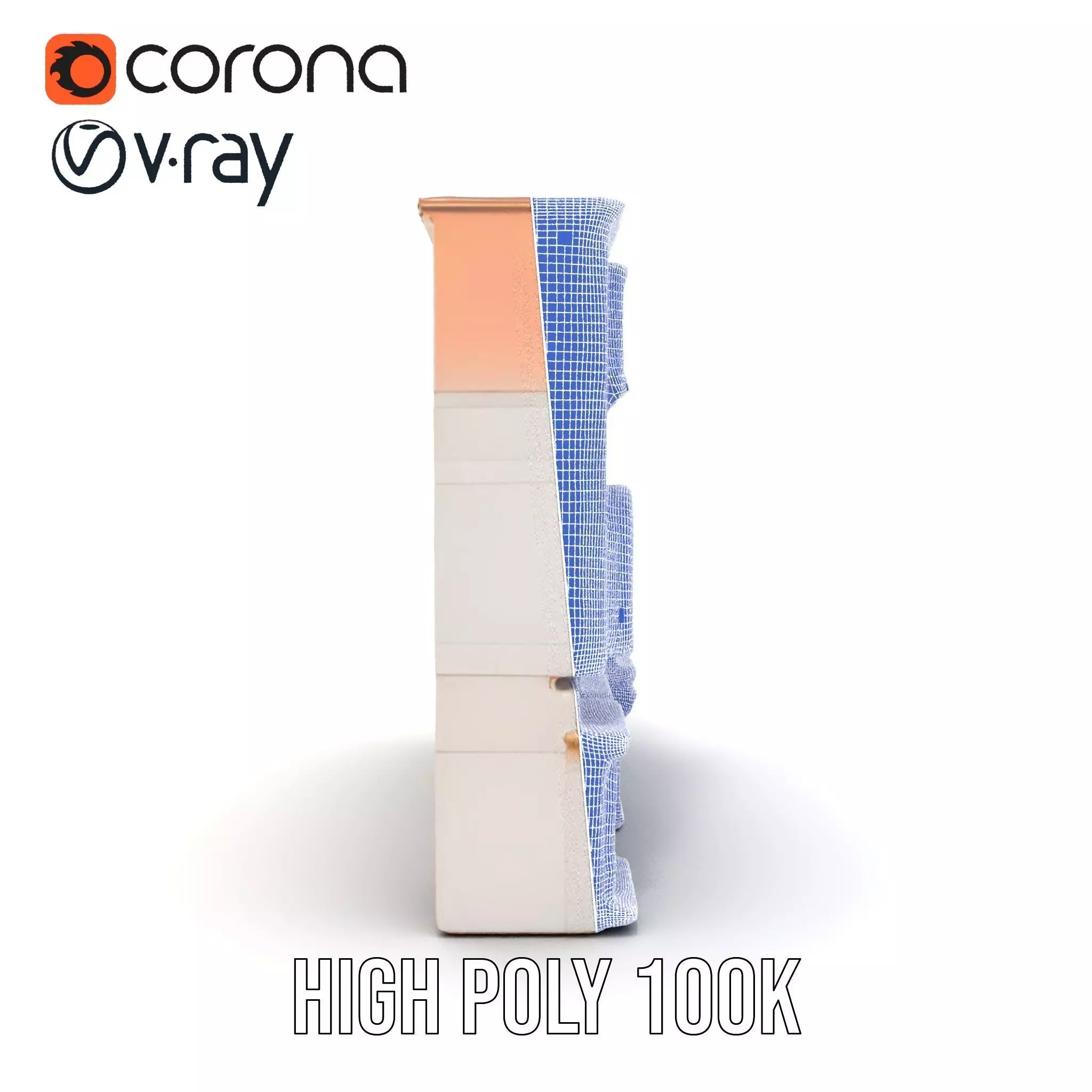 Classic Architectural Facade model pack Low-poly 3D model_34