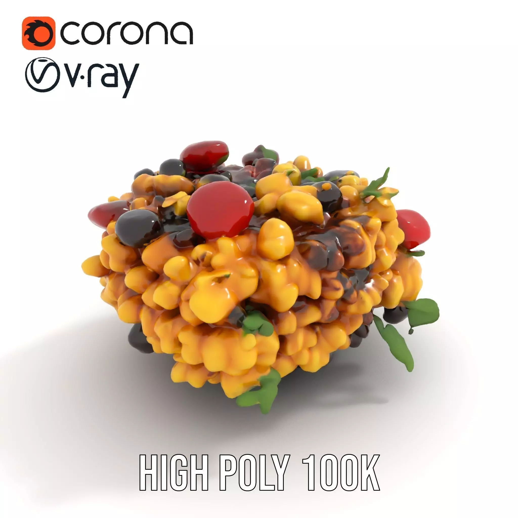 Vibrant Pasta Salad model pack Low-poly 3D model_15