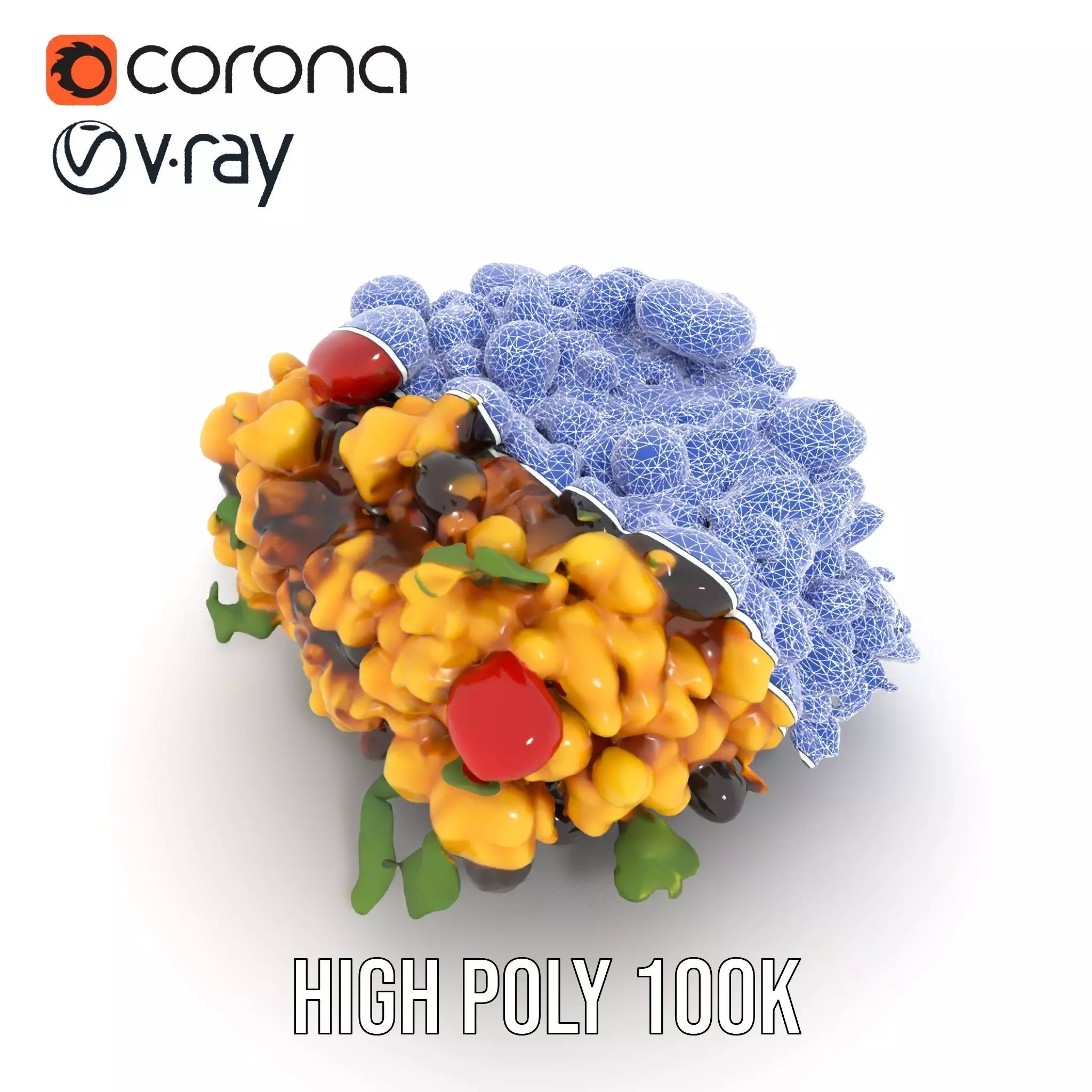 Vibrant Pasta Salad model pack Low-poly 3D model_31
