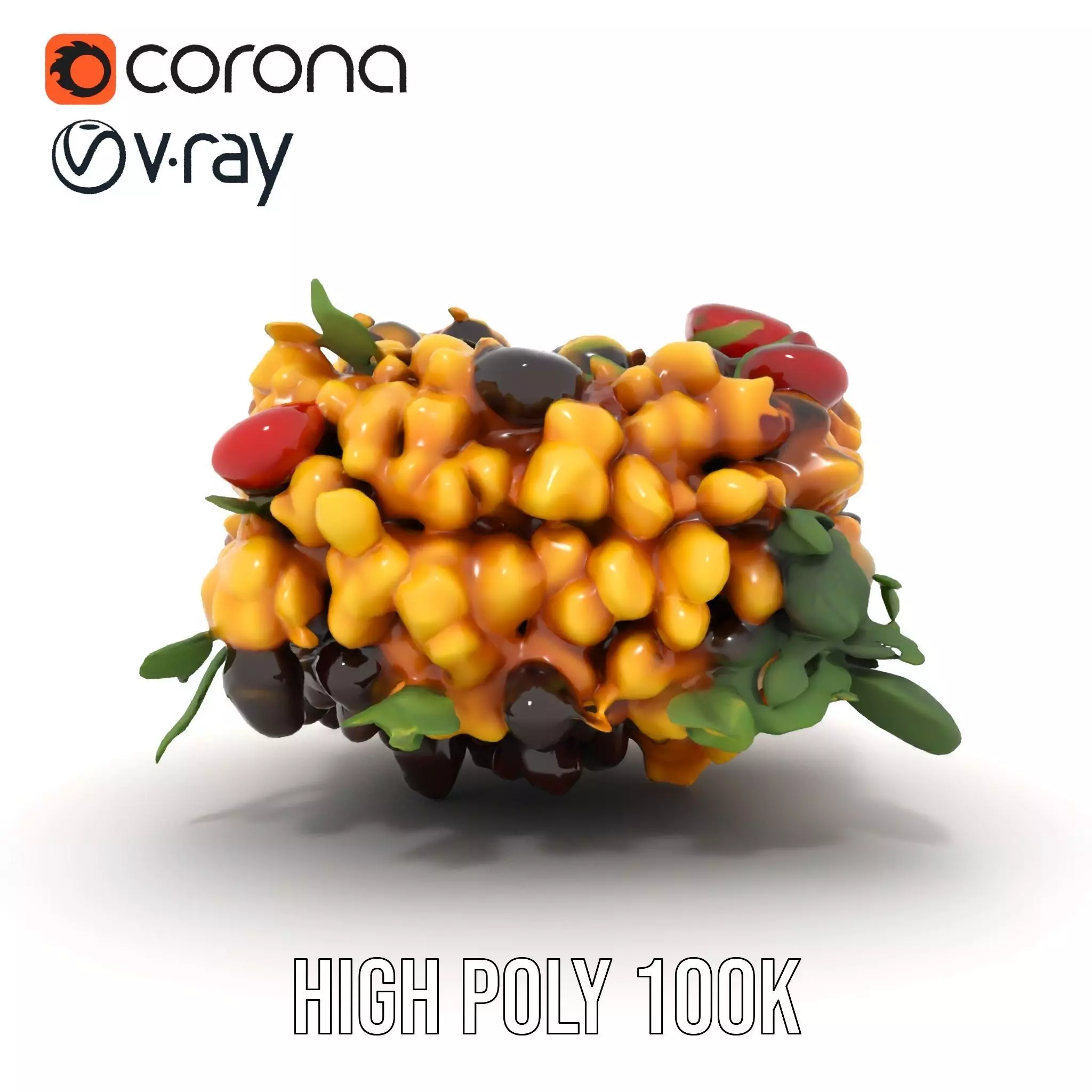 Vibrant Pasta Salad model pack Low-poly 3D model_20