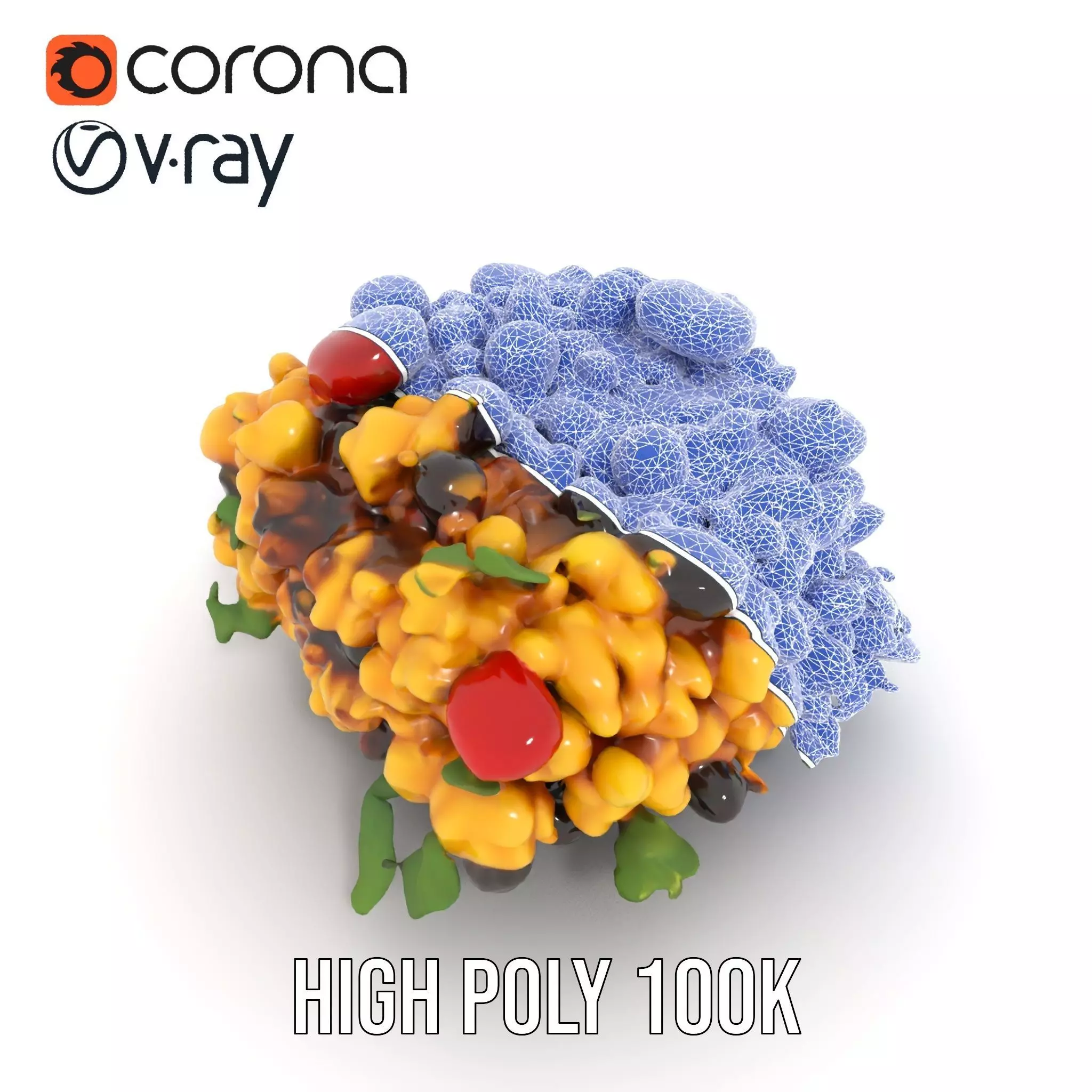 Vibrant Pasta Salad model pack Low-poly 3D model_25