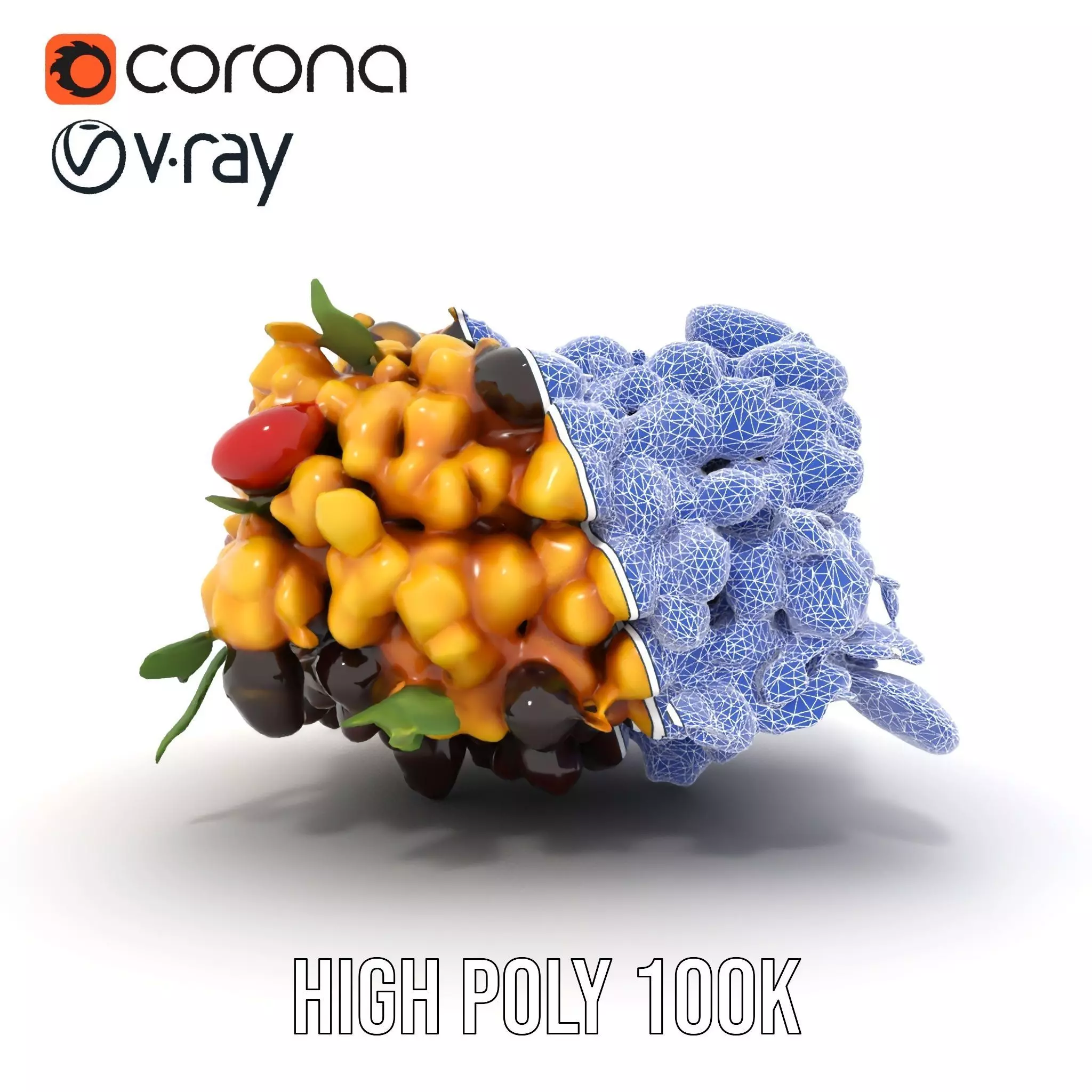 Vibrant Pasta Salad model pack Low-poly 3D model_28