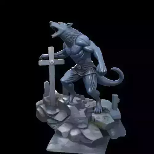 2183COLORFUL Werewolf Howling  3D Model  magic