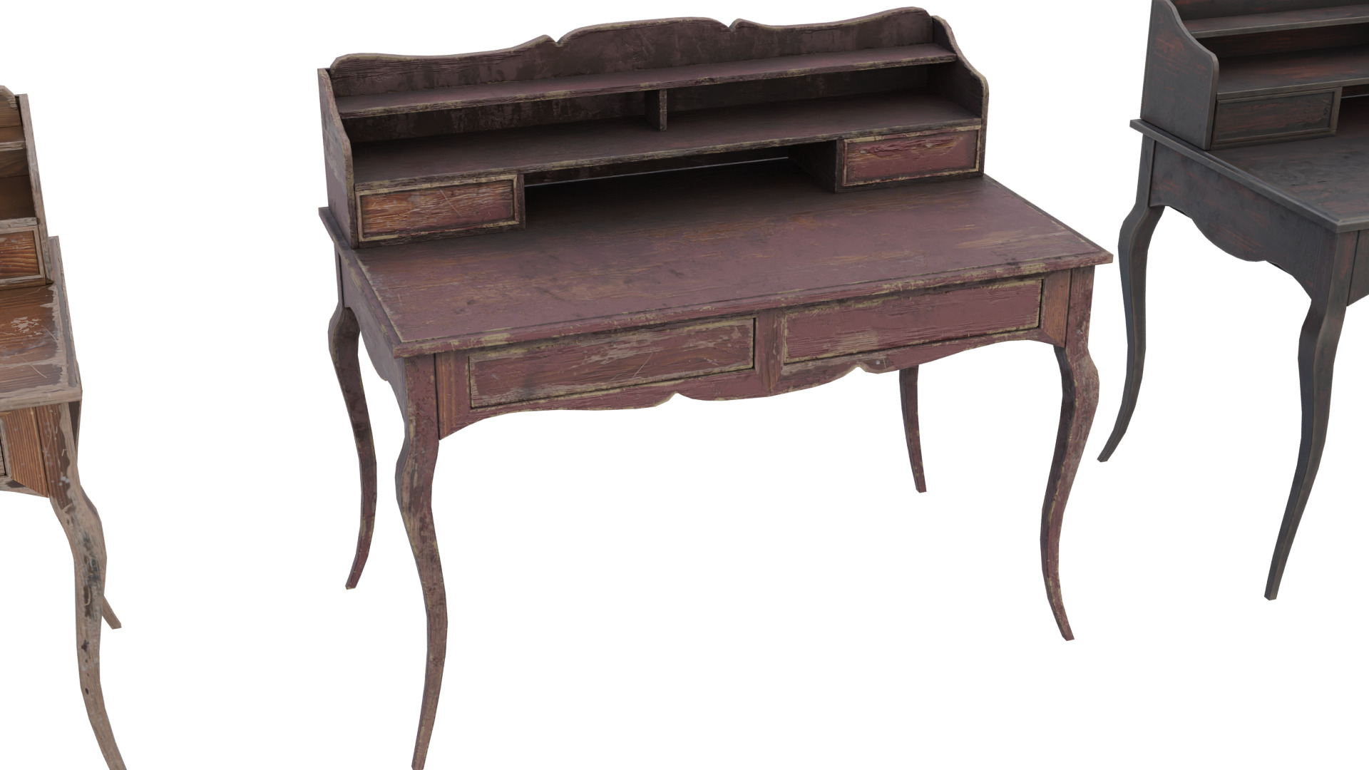 Dresser Cabinet Table Low-poly 3D model_4