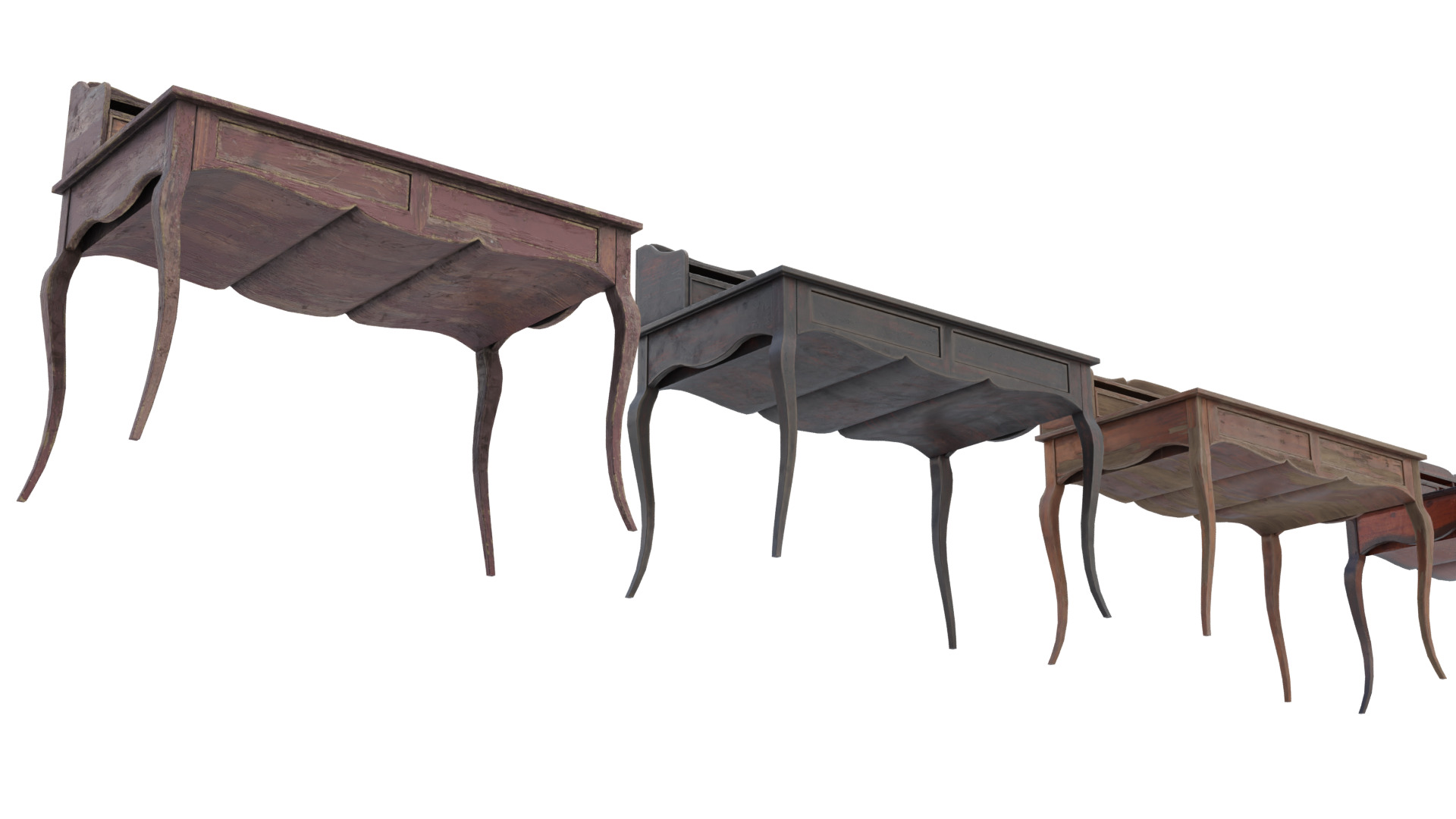 Dresser Cabinet Table Low-poly 3D model_7