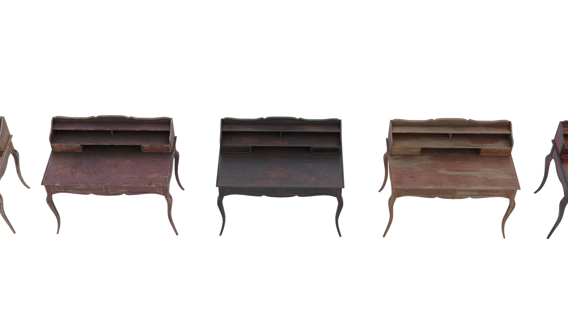Dresser Cabinet Table Low-poly 3D model_3