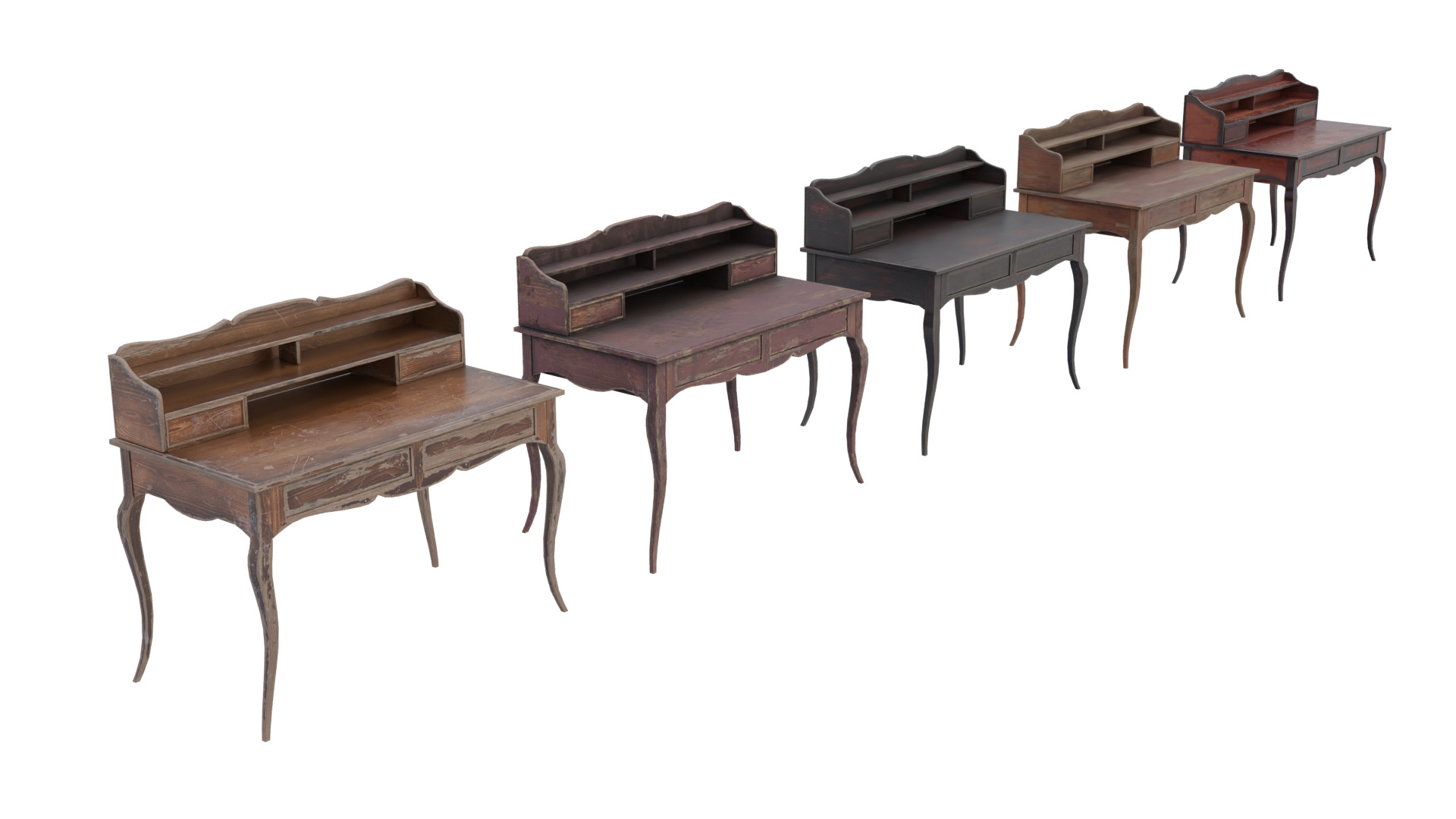 Dresser Cabinet Table Low-poly 3D model_1