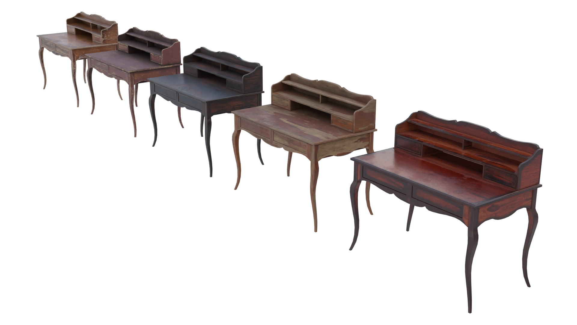 Dresser Cabinet Table Low-poly 3D model_2