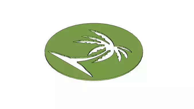 Palm Tree Silhouette Stencil - Tropical Island Design