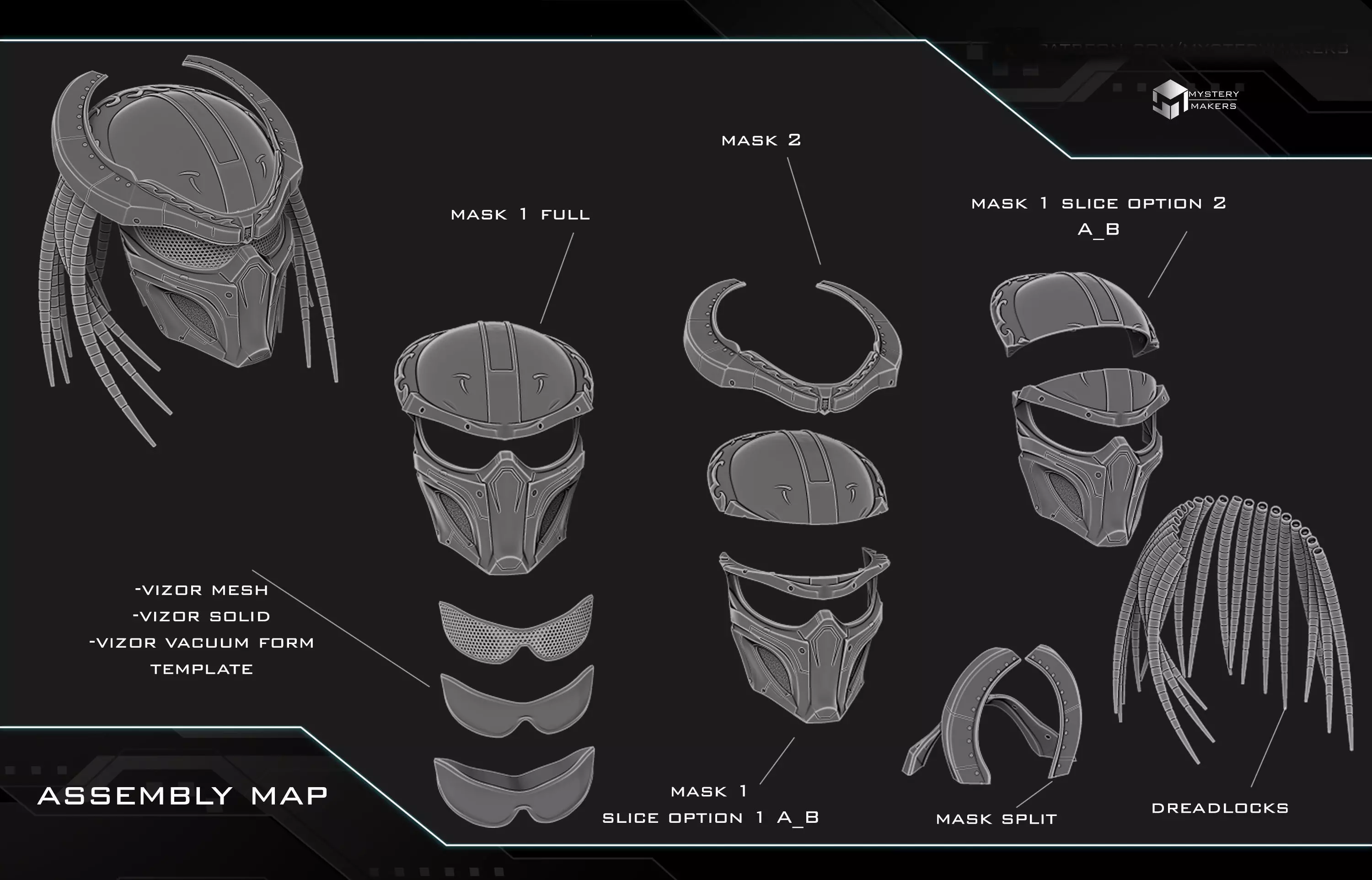 Predator Samurai era helmet 3D print model_3