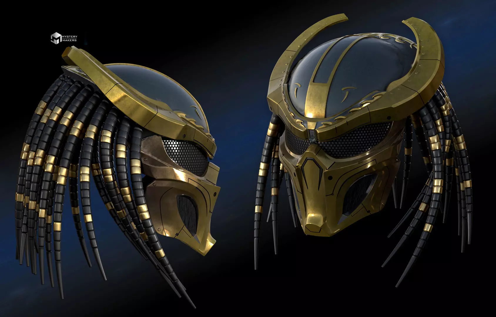 Predator Samurai era helmet 3D print model_1