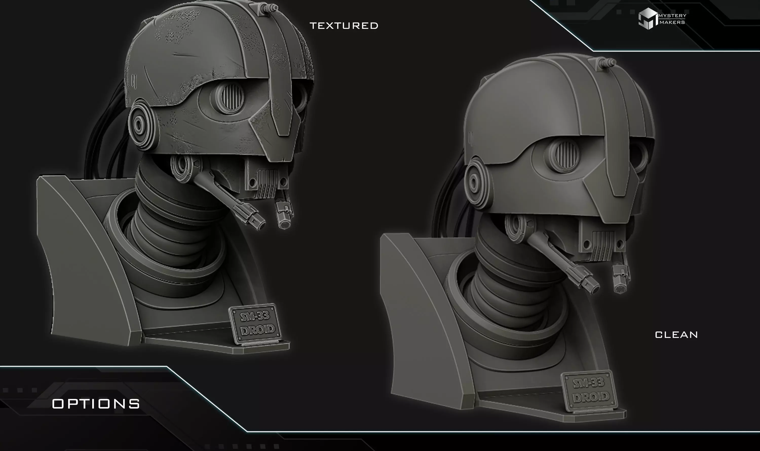 SM33 droid bust 3D print model_4