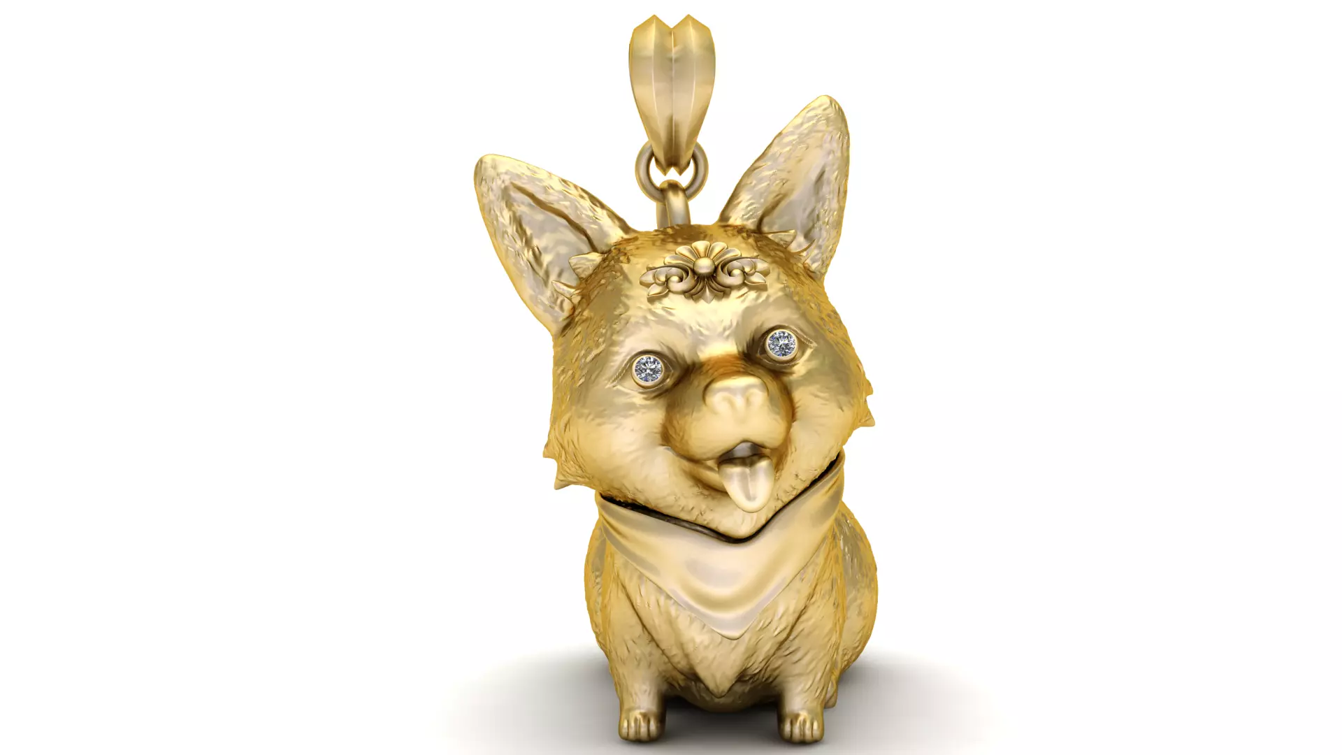Golden Corgi Pendant 3D print model