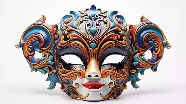 2184Venetian Carnival Mask Color 3D Model  magic