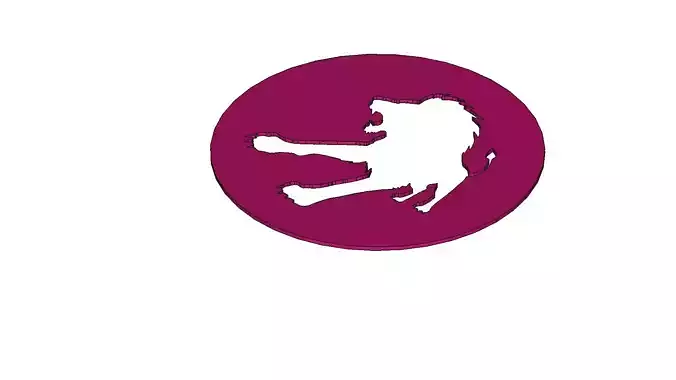 Roaring Lion Silhouette Stencil Design