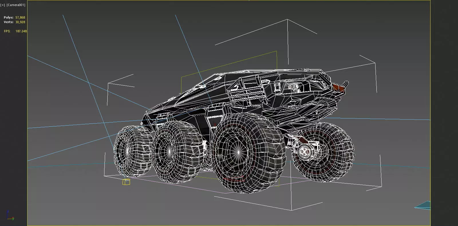 Future sci-fi multifunctional terrain vehicle 3D model_8