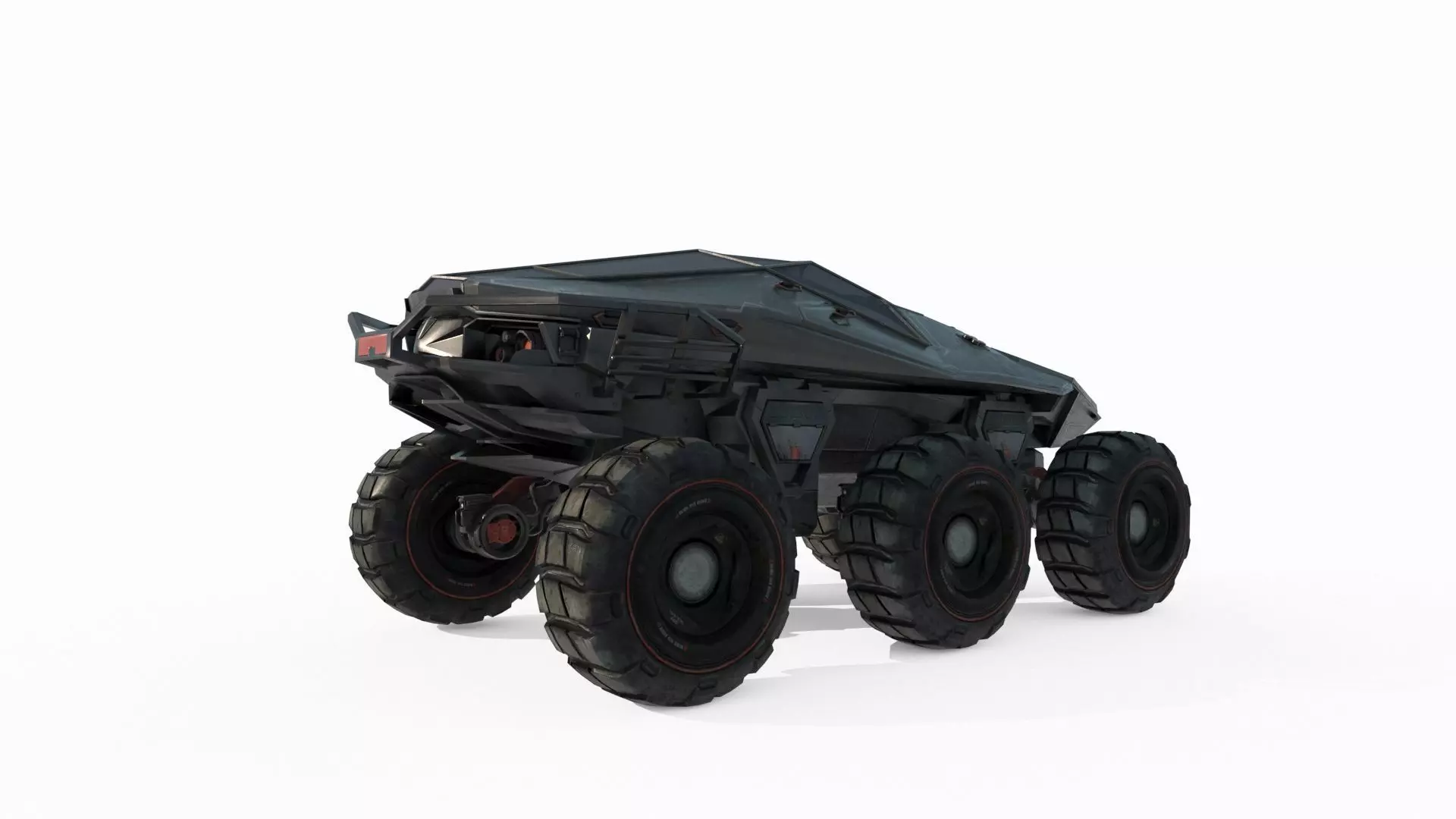 Future sci-fi multifunctional terrain vehicle 3D model_5