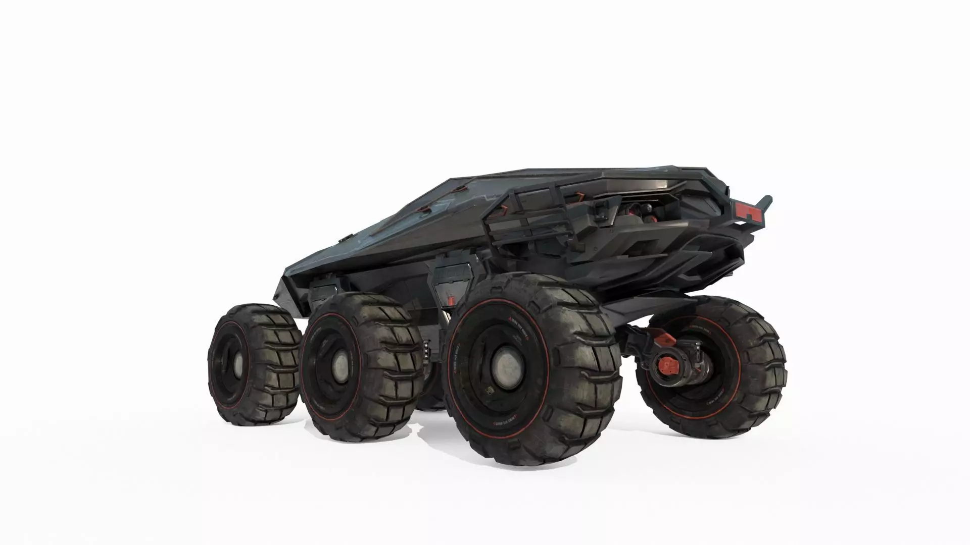 Future sci-fi multifunctional terrain vehicle 3D model_0