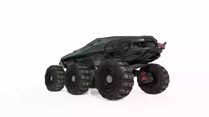 Future sci-fi multifunctional terrain vehicle 3D model