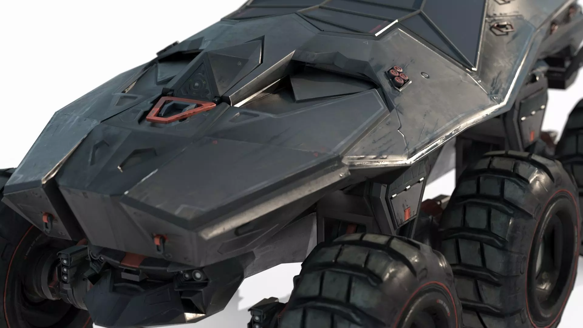 Future sci-fi multifunctional terrain vehicle 3D model_2