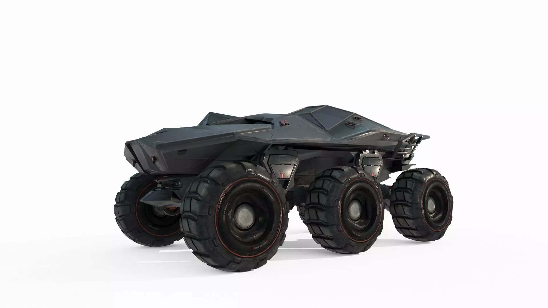 Future sci-fi multifunctional terrain vehicle 3D model_1
